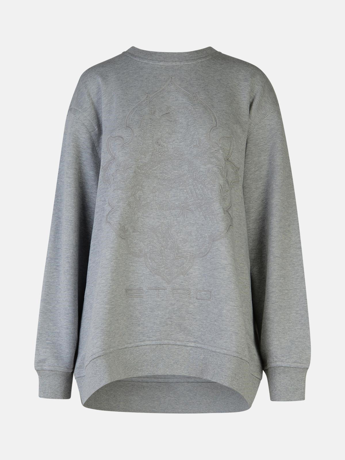 Shop Etro Grey Cotton Sweatshirt