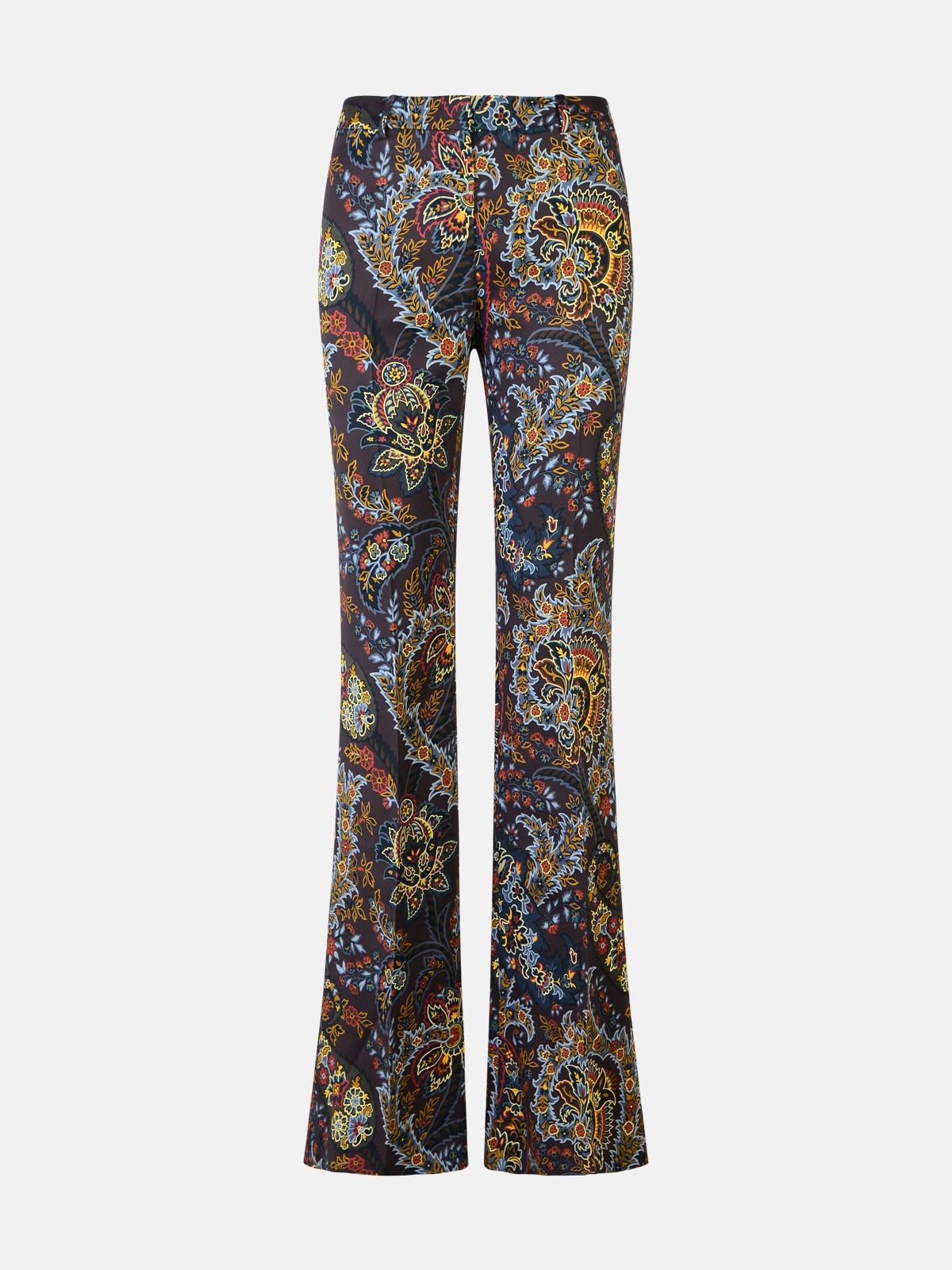 Shop Etro Brown Viscose Trousers