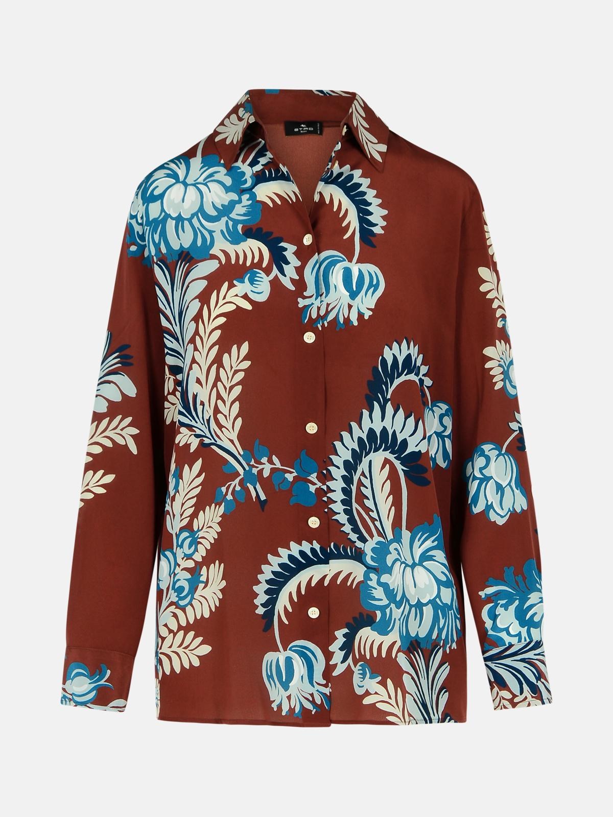 Etro Burgundy Silk Shirt In Bordeaux