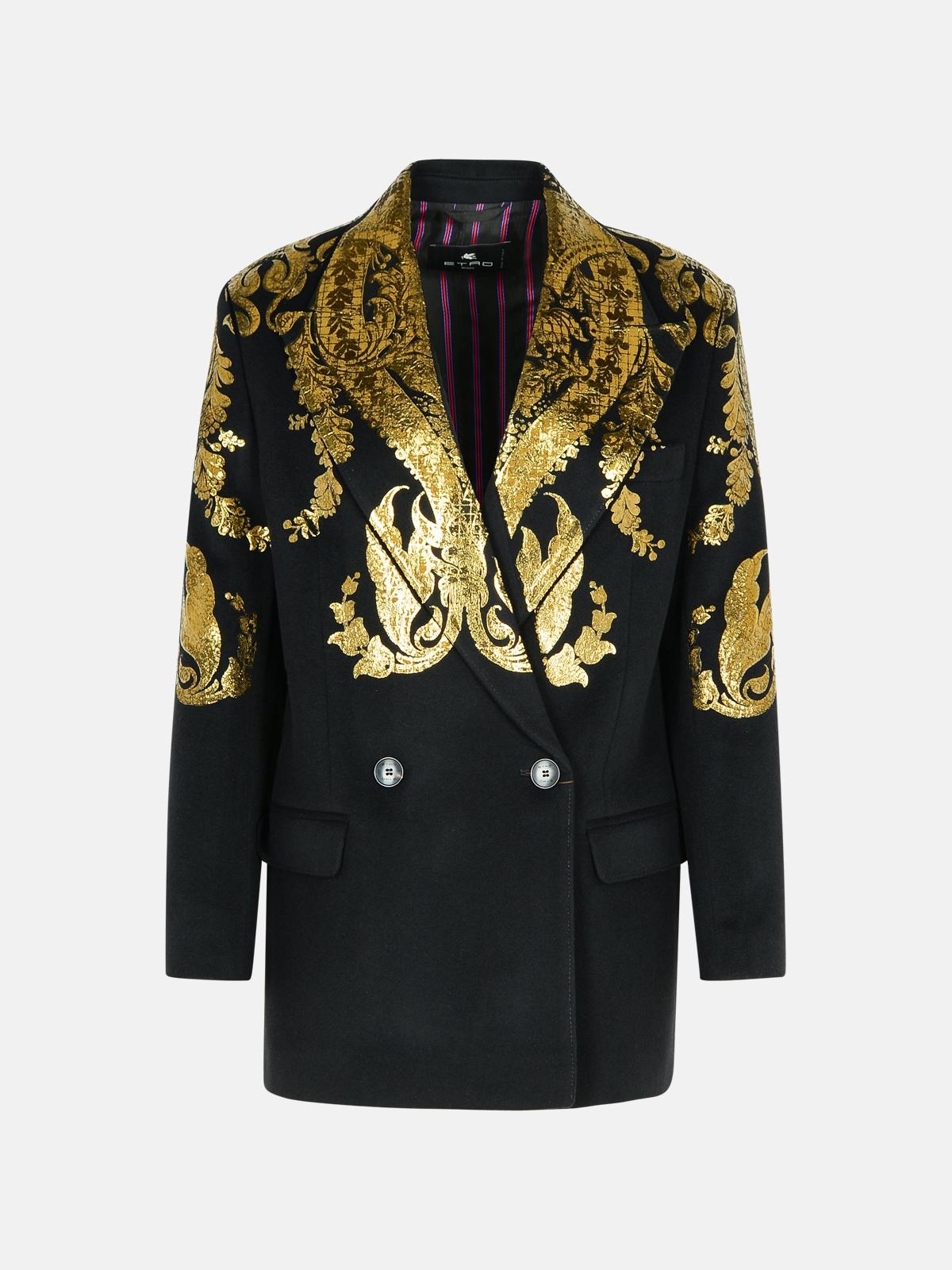 Etro Blazer In Black Cashmere Blend