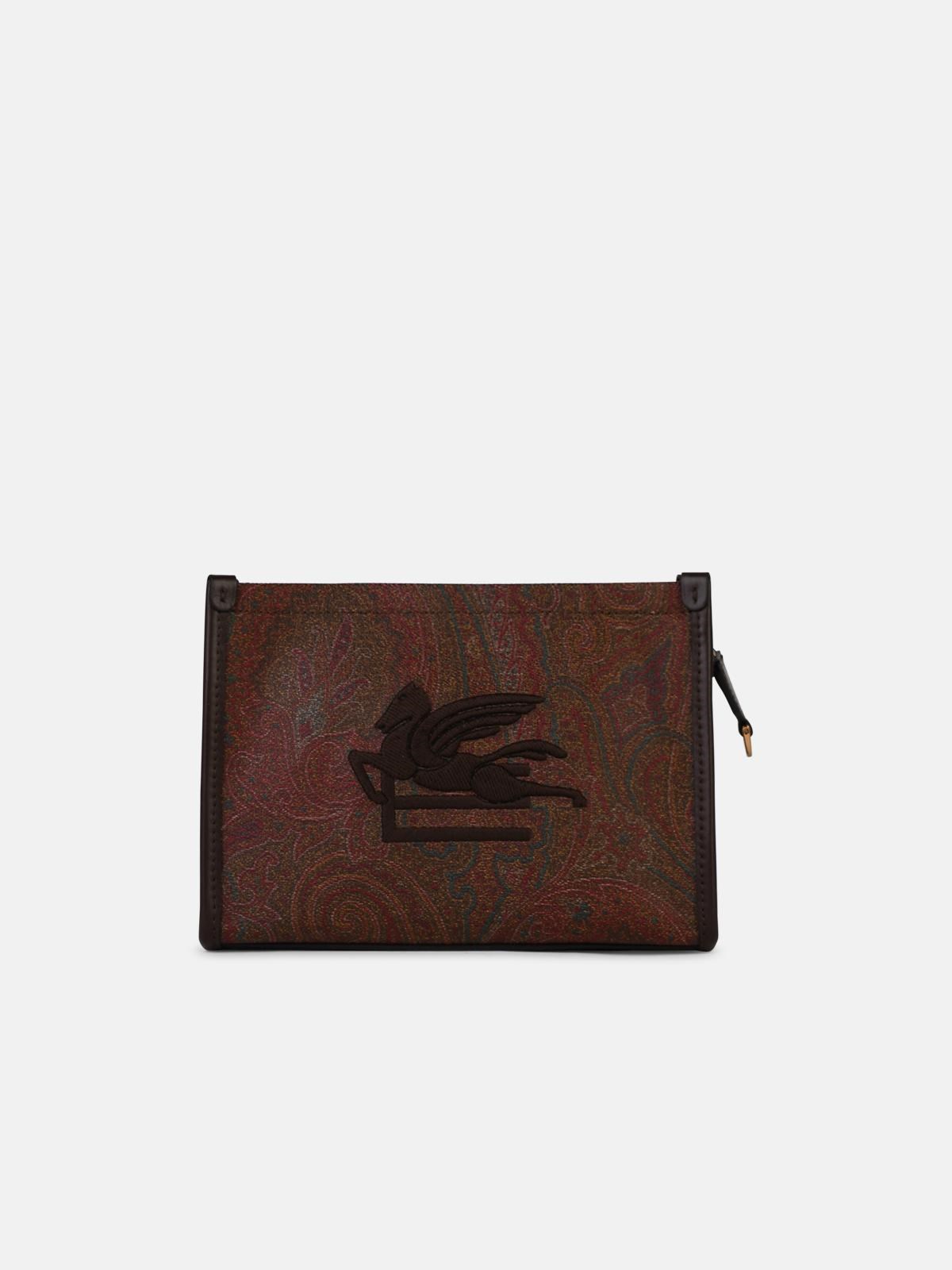 Etro 'arnica' Brown Leather Clutch Bag