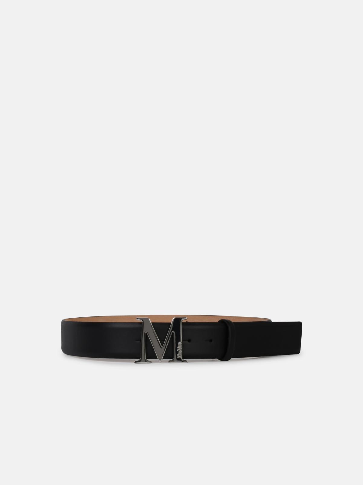 Max Mara 'classic 40' Black Leather Belt