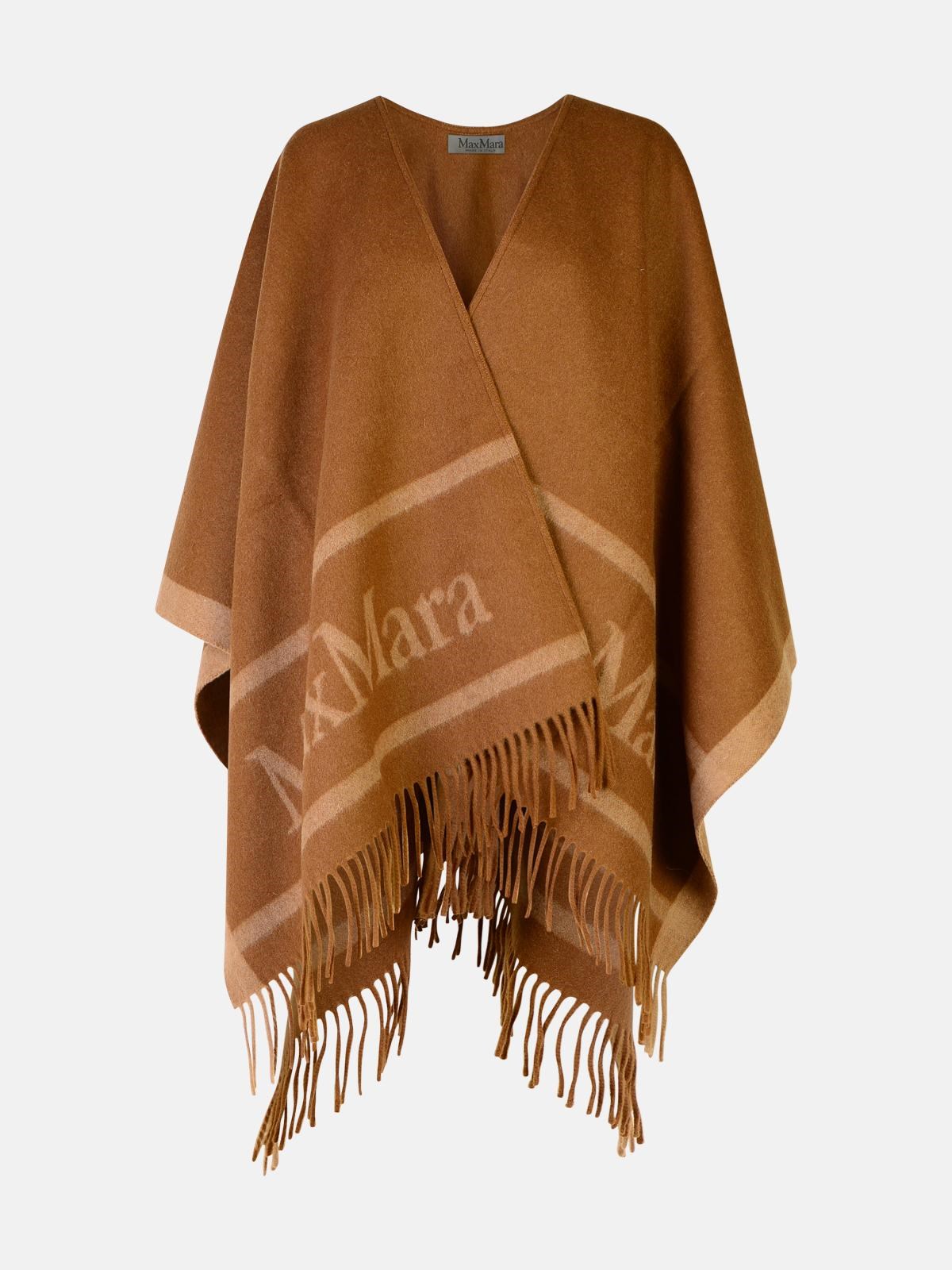 Shop Max Mara 'hilde' Brown Wool Cape