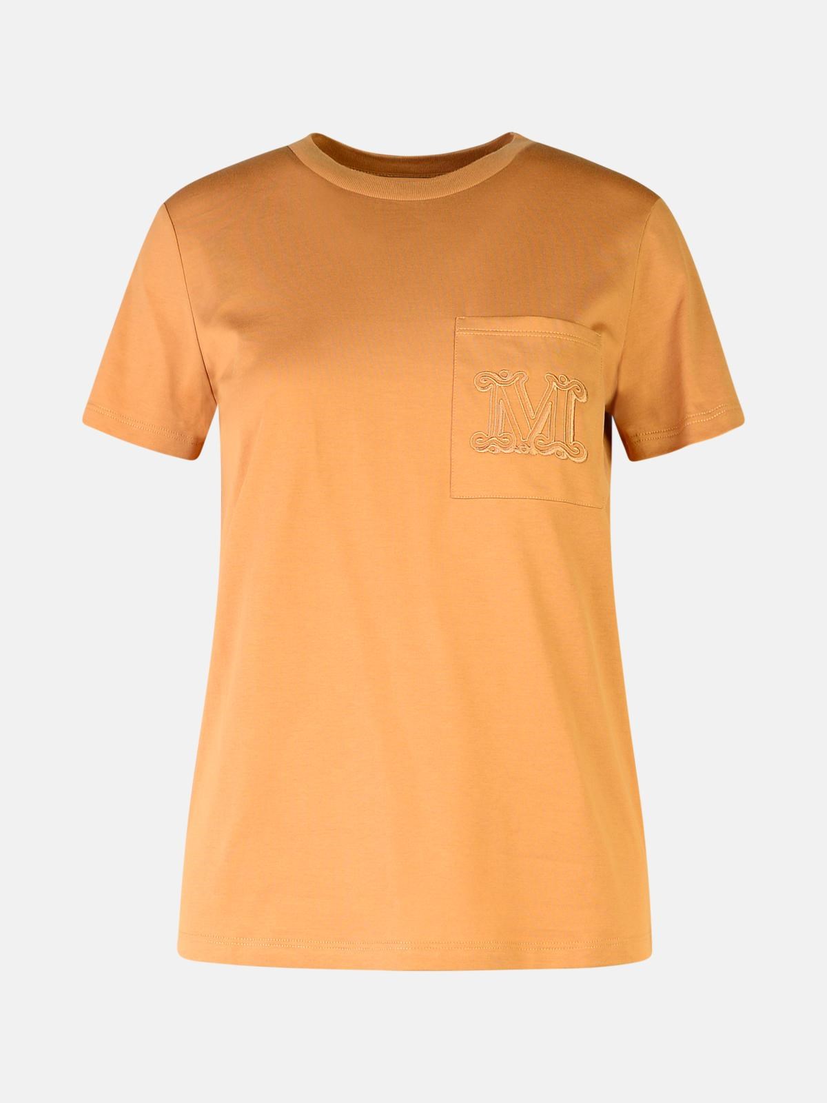 Max Mara 'papaya' Beige Cotton T-shirt In Orange