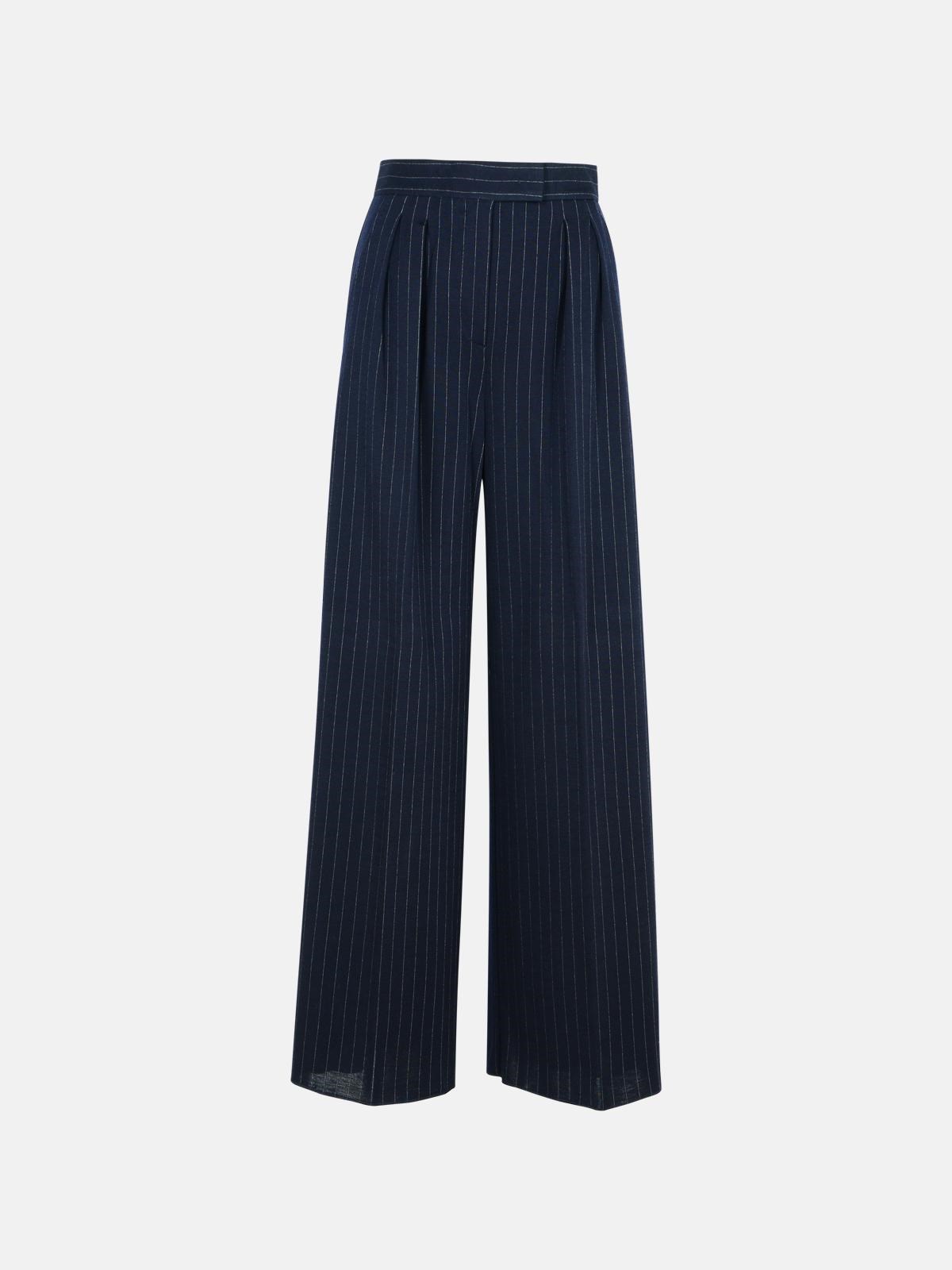 MAX MARA 'PIROGHE' BLUE VIRGIN WOOL BLEND PANTS