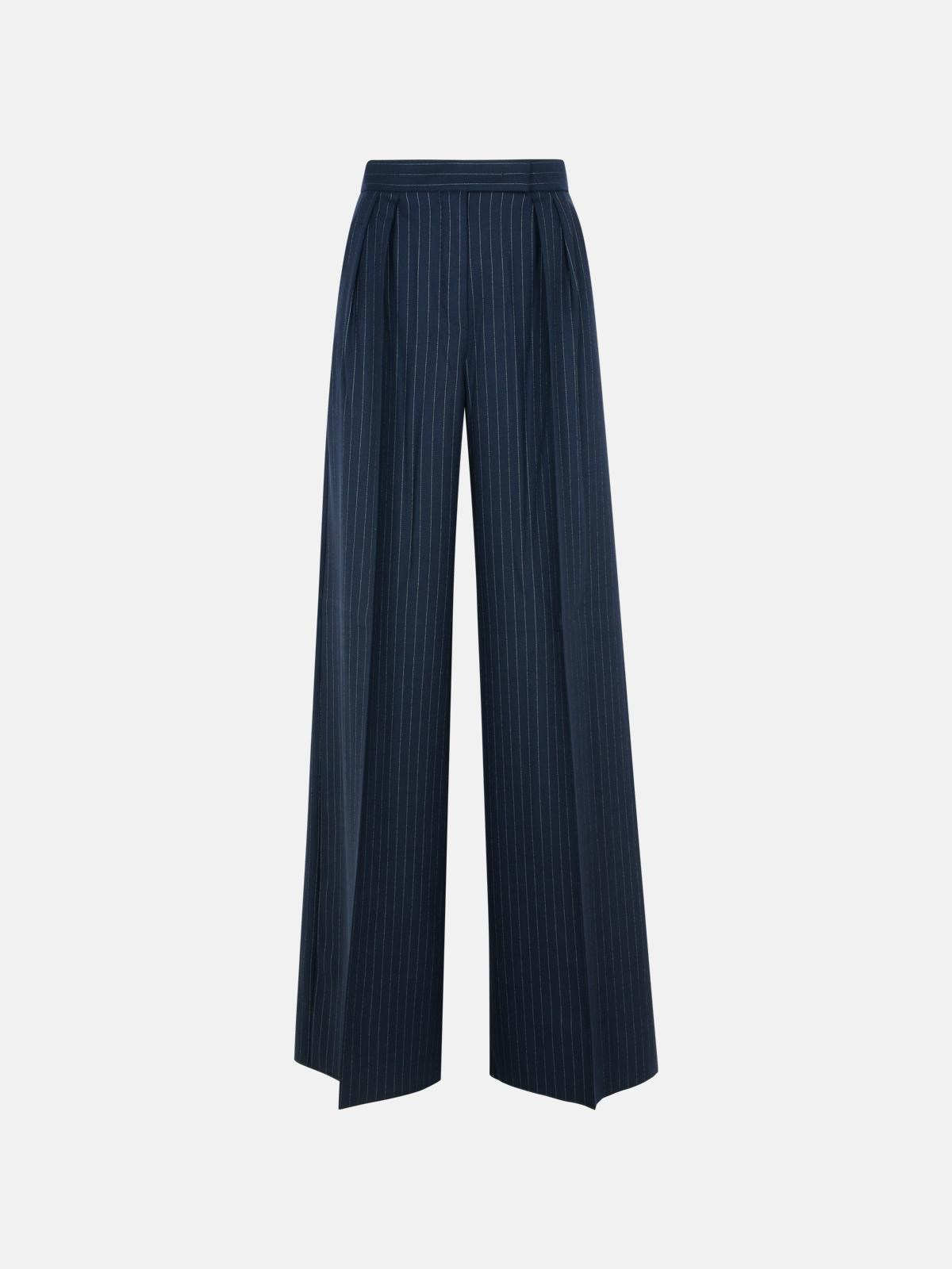 Shop Max Mara 'bacca1234' Blue Virgin Wool Pants