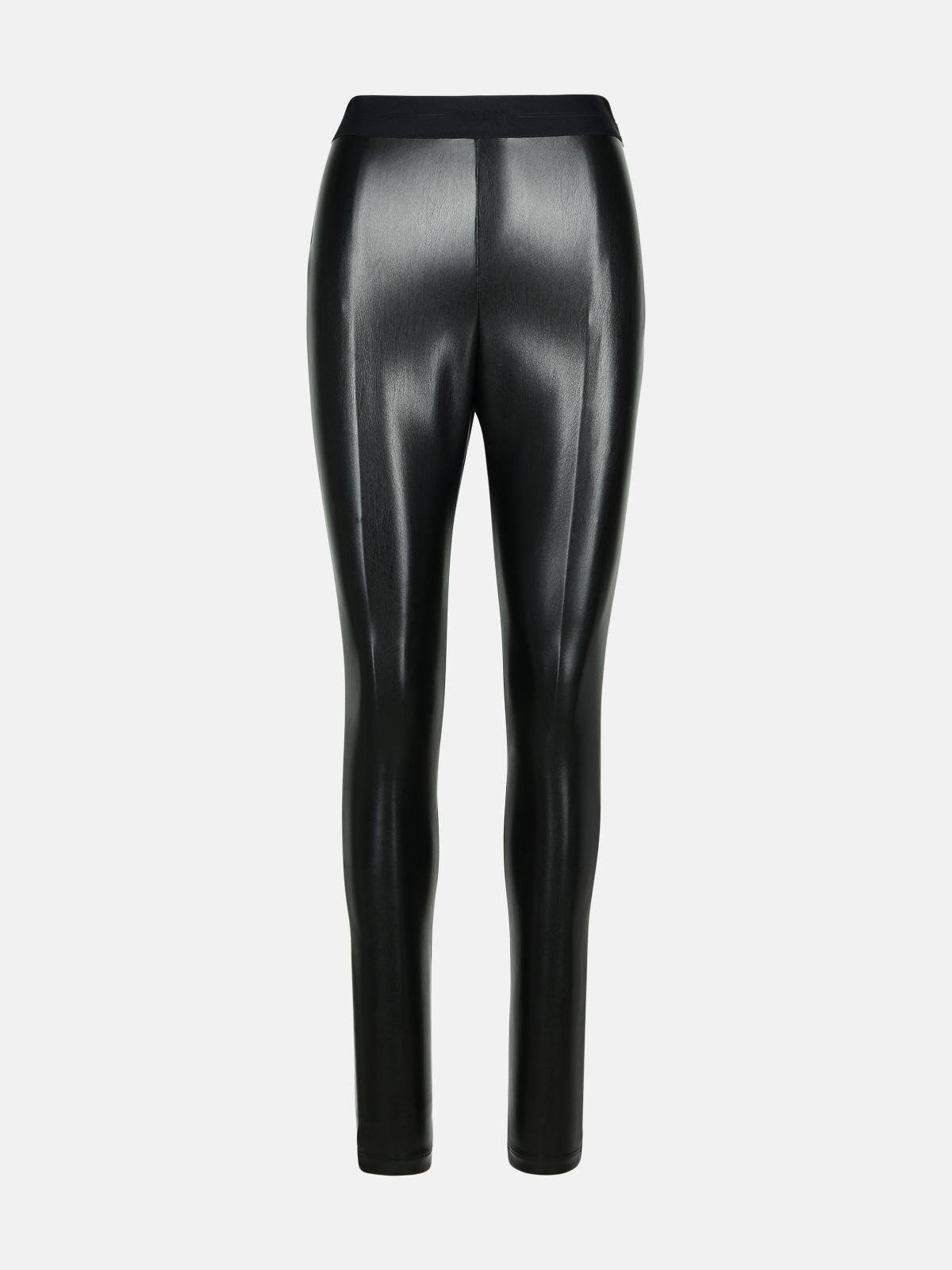 Shop Msgm Black Polyester Leggings