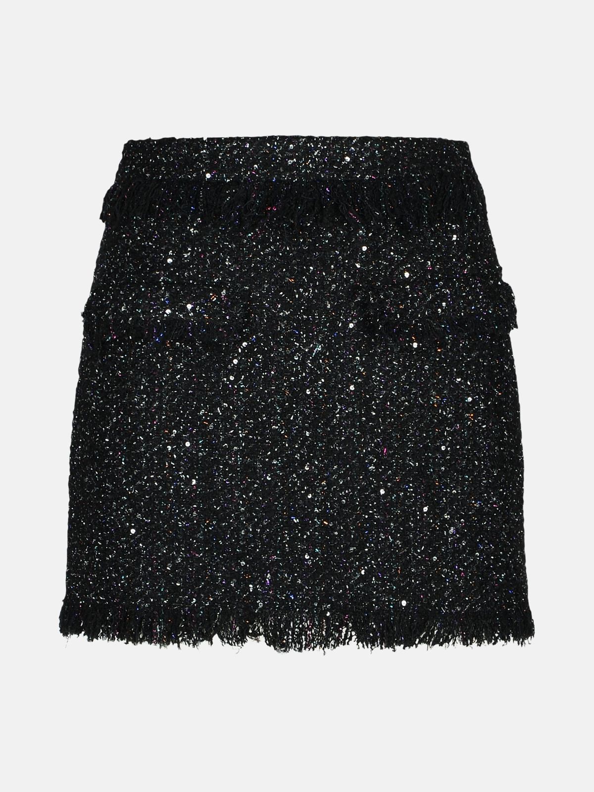 MSGM BLACK WOOL BLEND SKIRT
