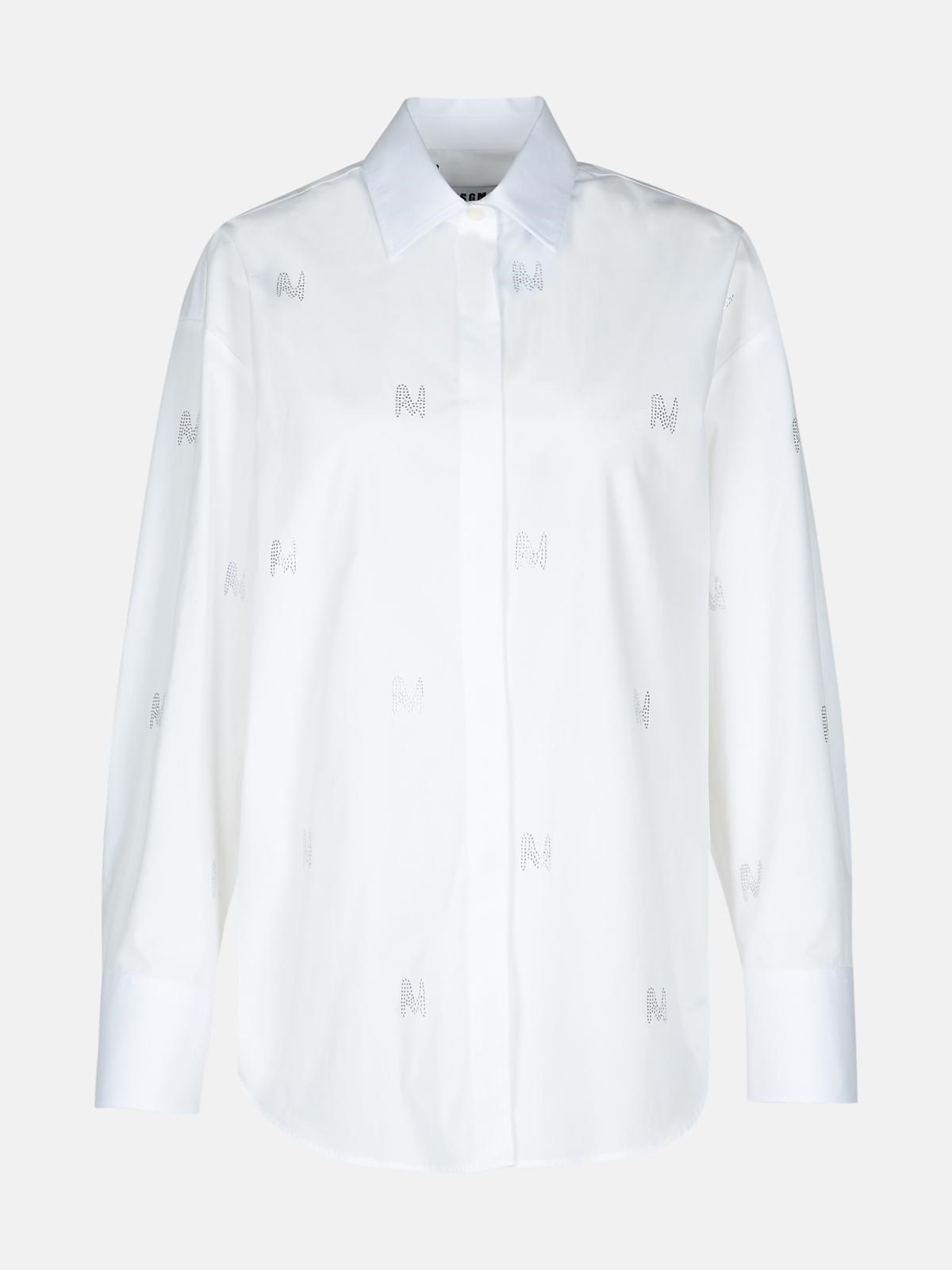 Shop Msgm White Cotton Shirt