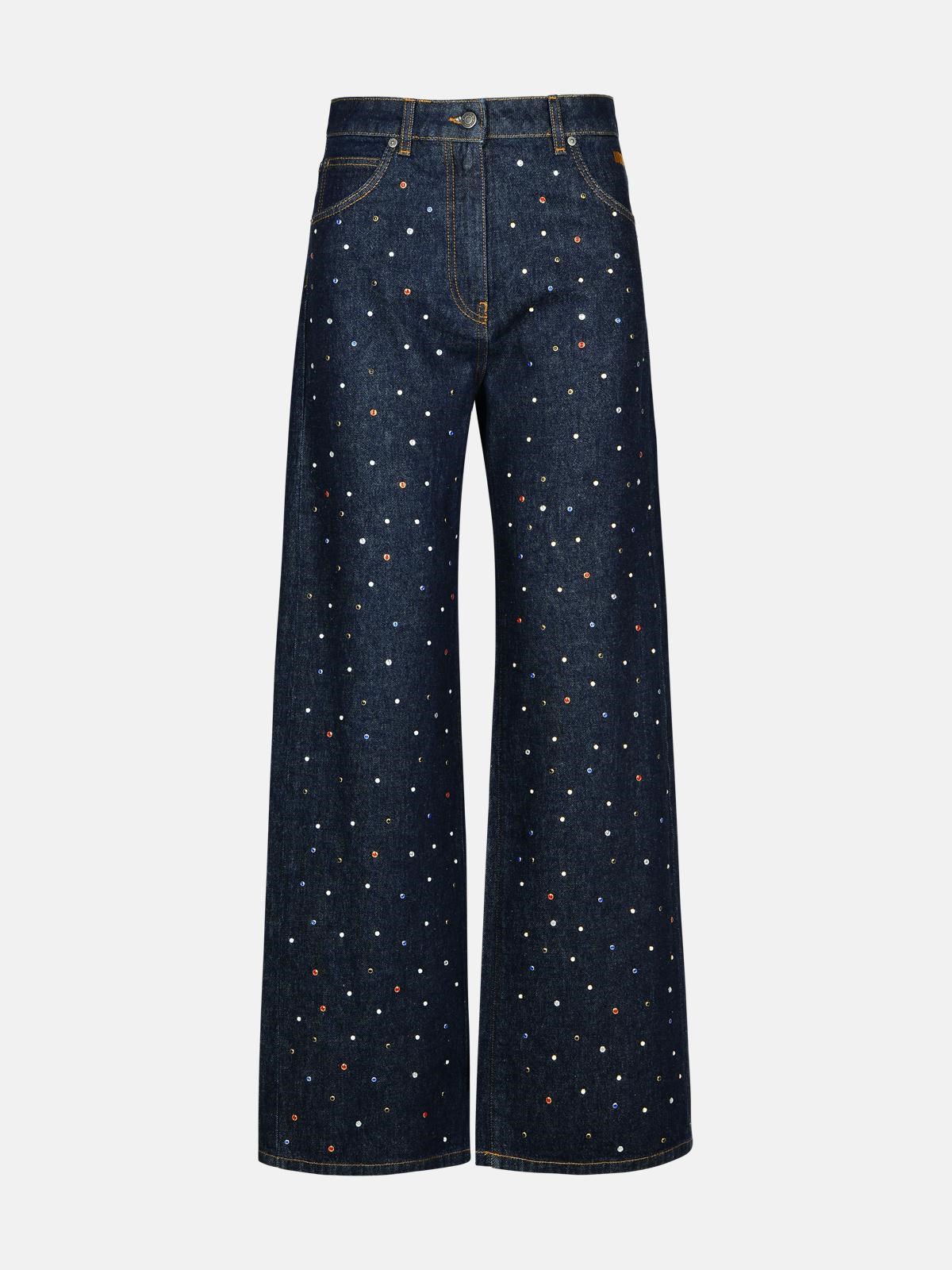 Shop Msgm Blue Cotton Jeans