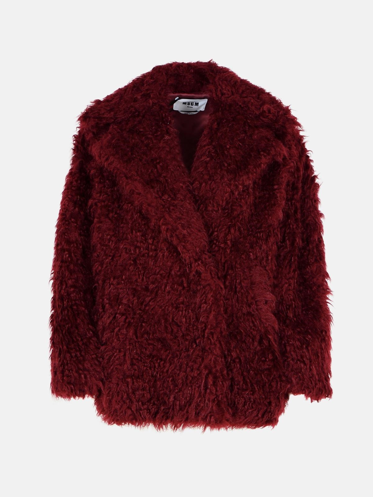 MSGM Burgundy Acrylic Blend Coat