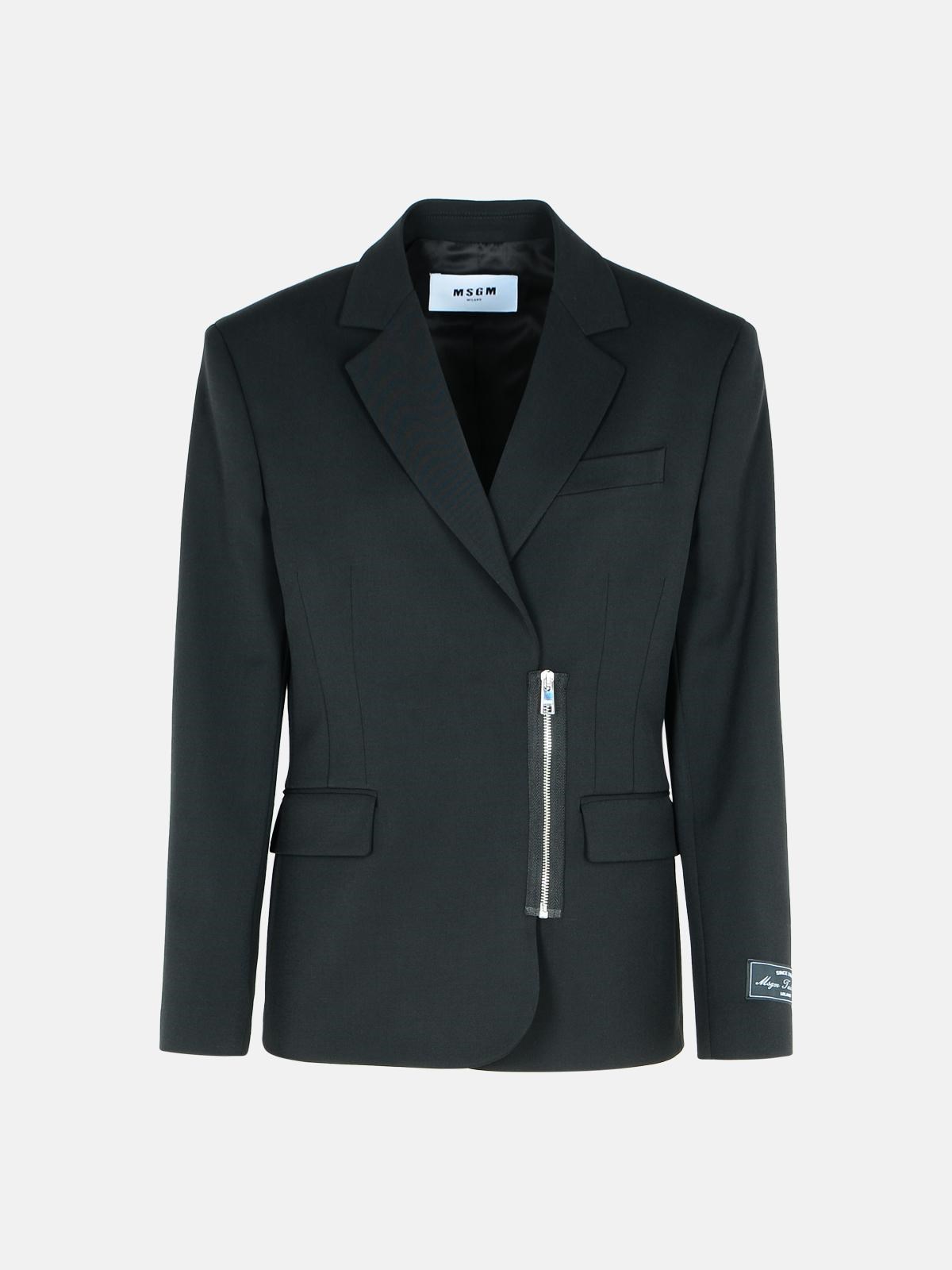 Msgm Black Polyester Blend Jacket