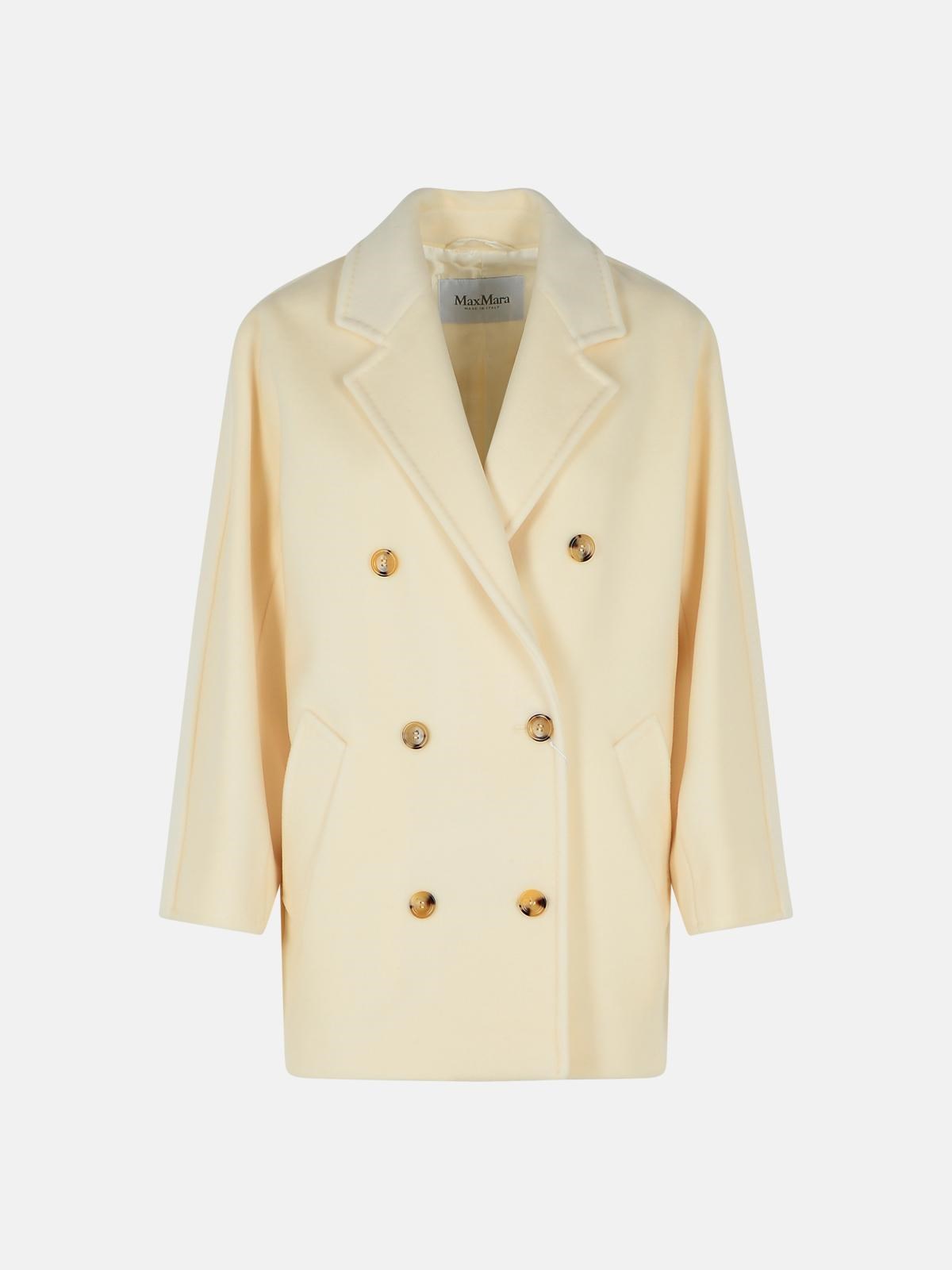Max Mara 'rebus' White Virgin Wool Coat