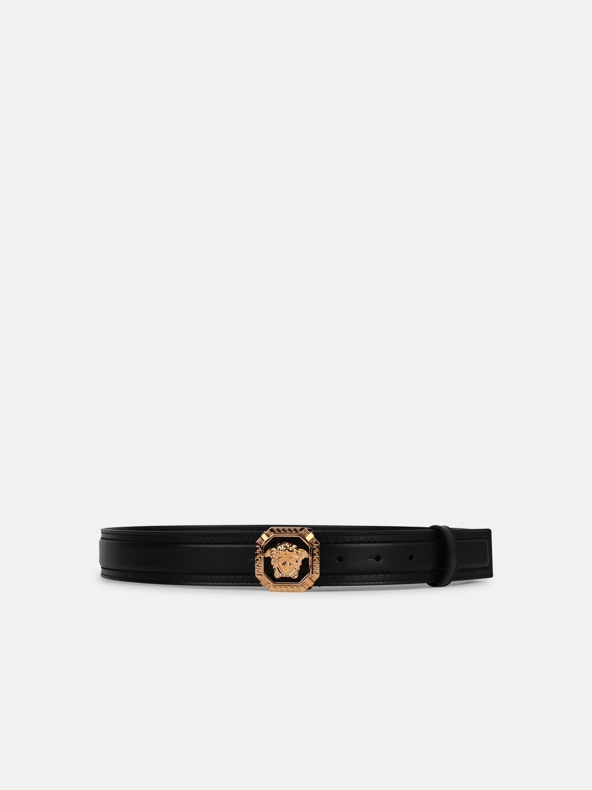 Shop Versace 'la Medusa' Black Leather Belt