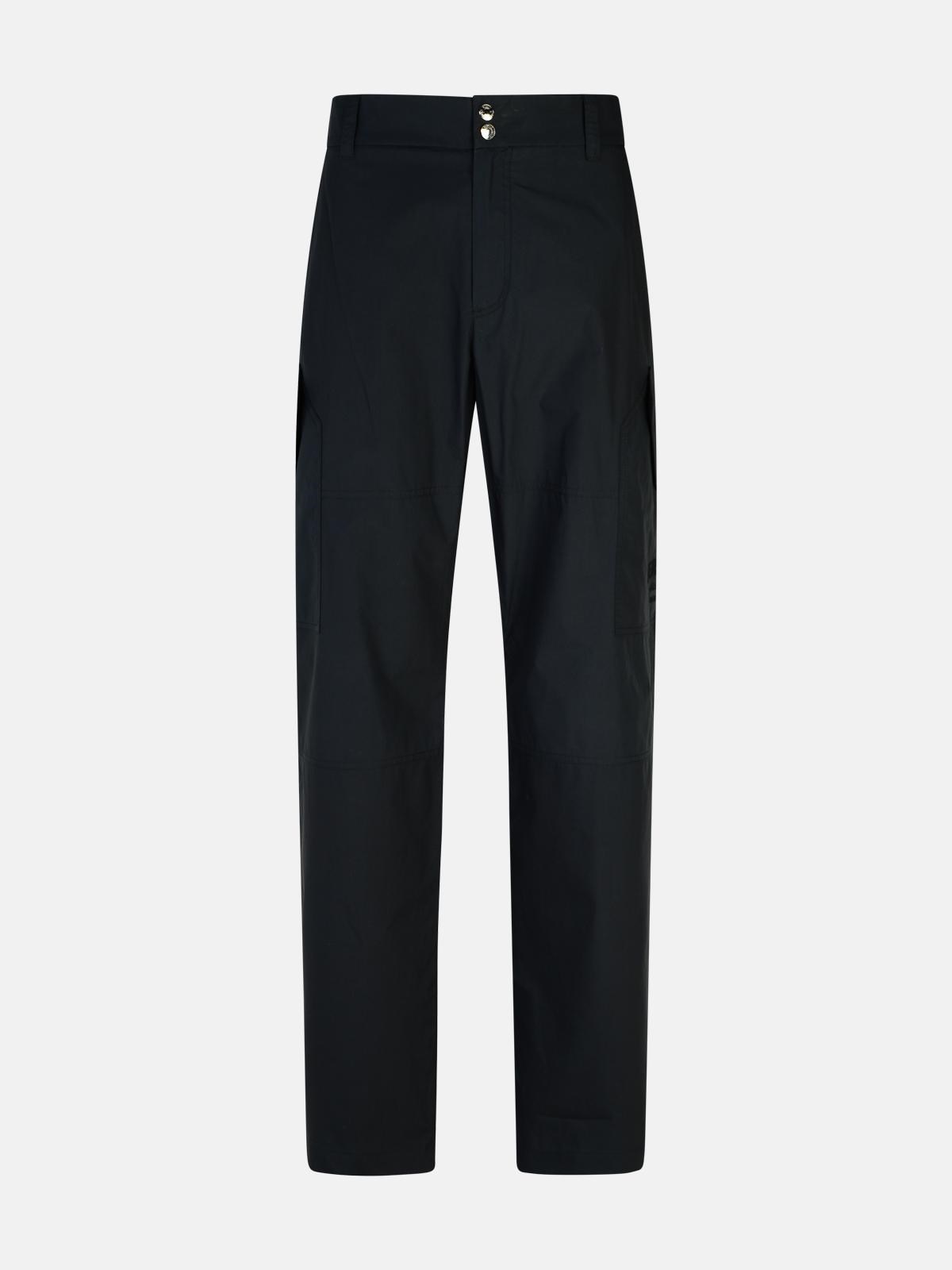 Shop Versace Black Cotton Trousers