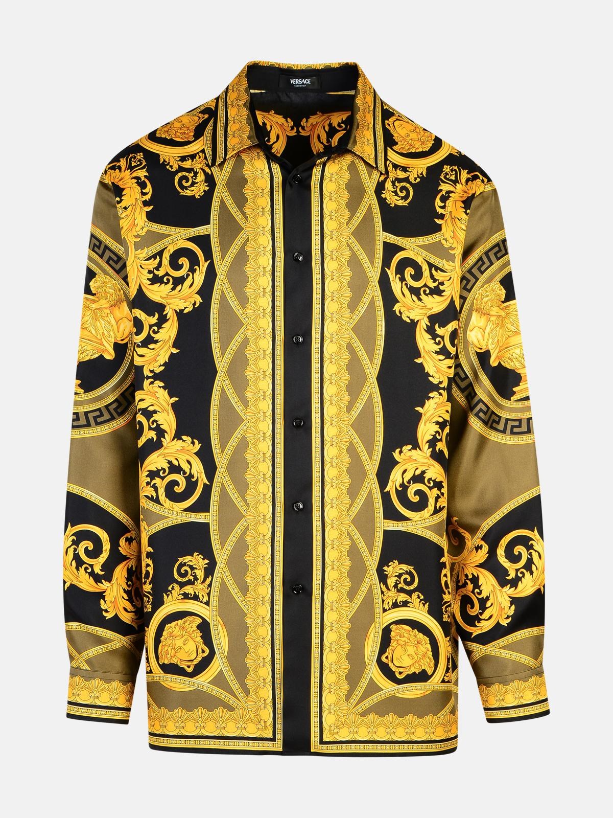 Shop Versace 'la Coupe Des Dieux' Black Silk Shirt