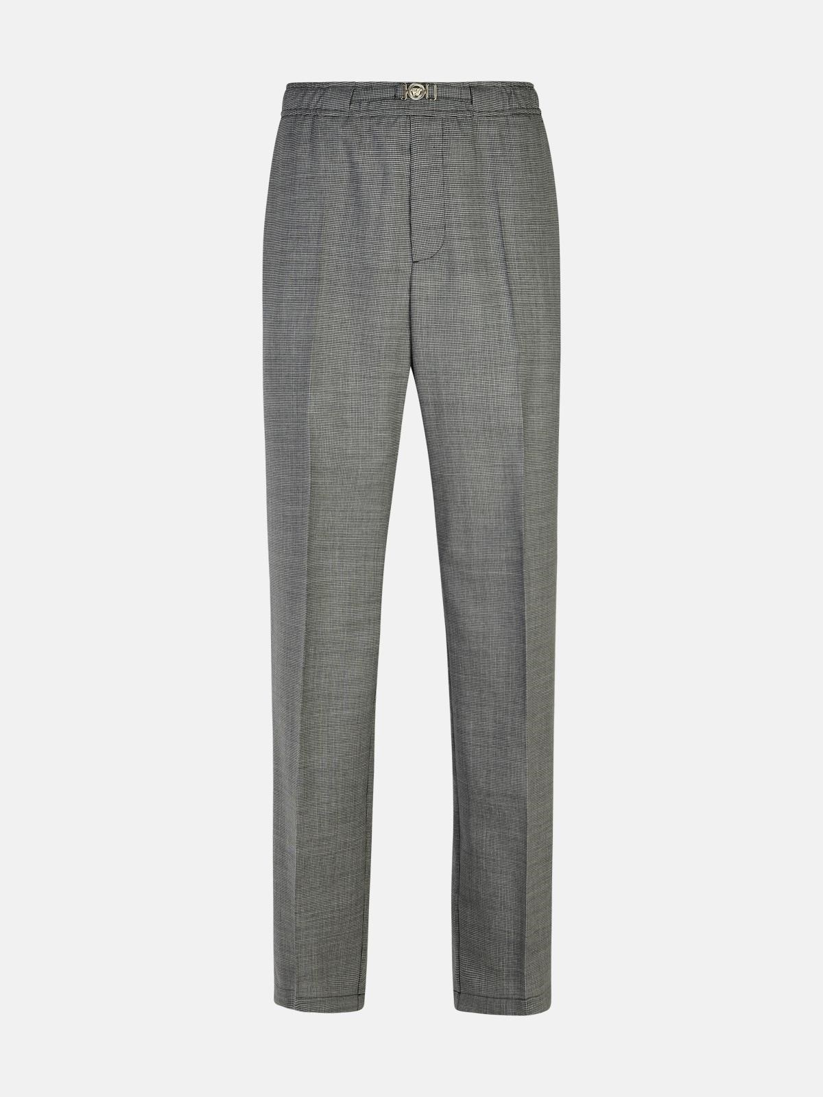 Shop Versace Grey Virgin Wool Trousers