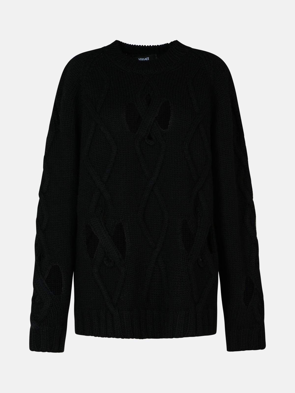 VERSACE VERSACE Black Wool Blend Sweater　VERSACE ブラック ウール ブレンド セーター
