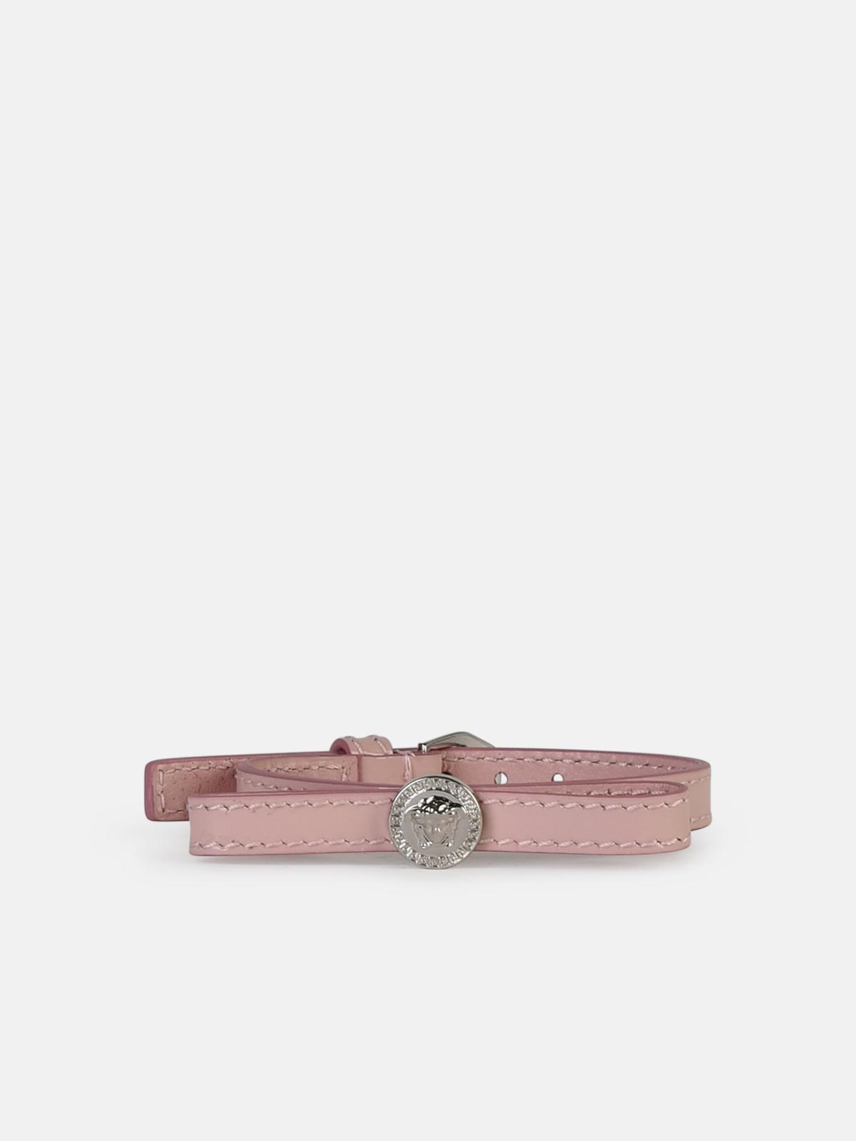 Versace 'medusa' Bracelet In Pink Shiny Leather