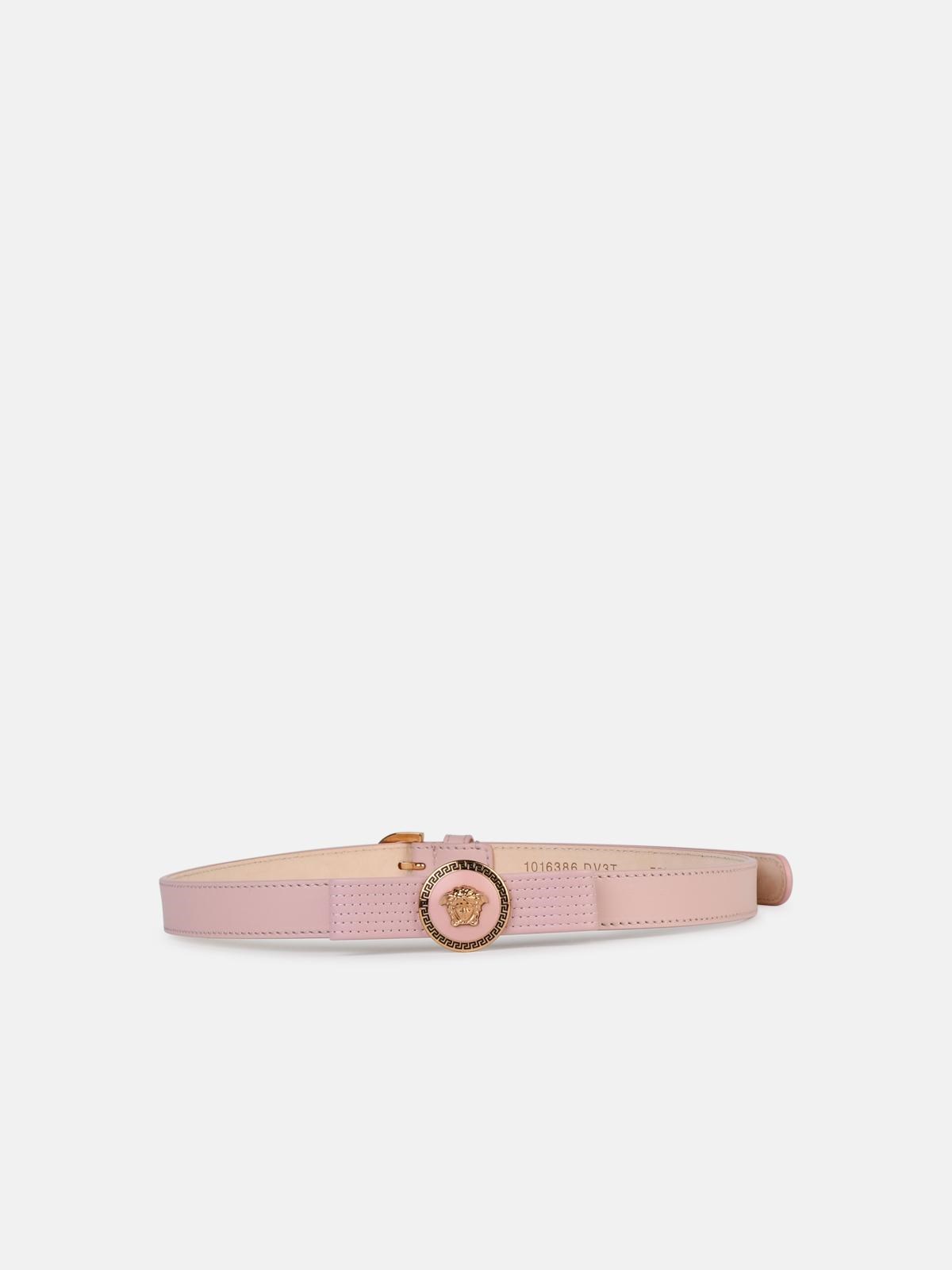 Shop Versace 'gianni Ribbon' Pink Leather Belt