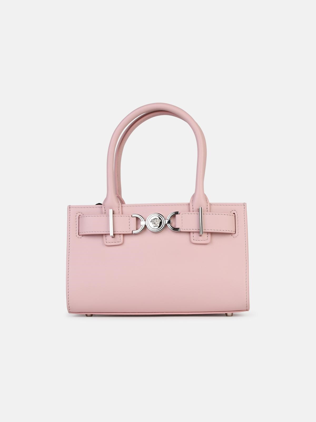 Shop Versace Small 'medusa '95' Light Pink Leather Bag