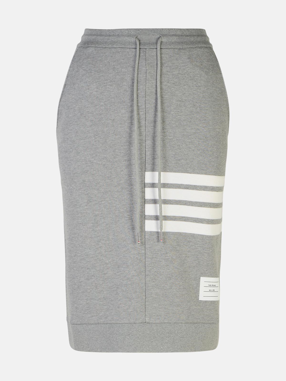 Shop Thom Browne '4-bar' Grey Cotton Skirt