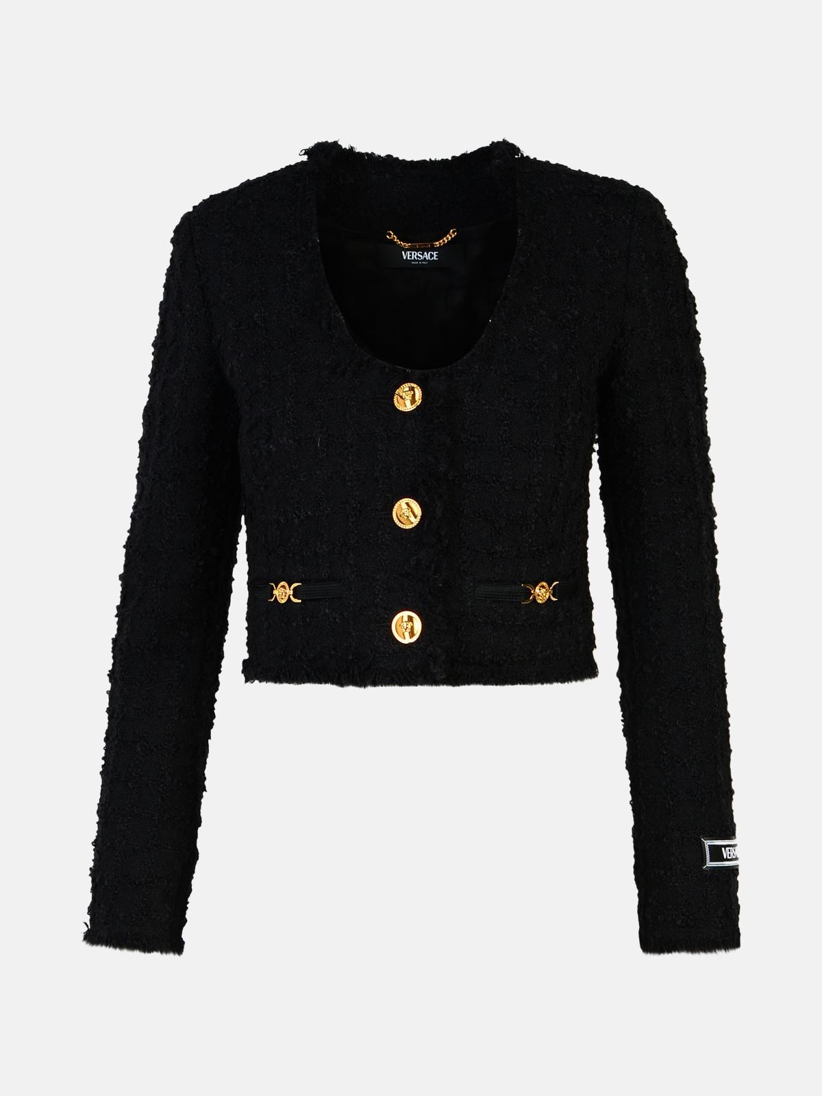 Shop Versace Black Mohair Blend Jacket