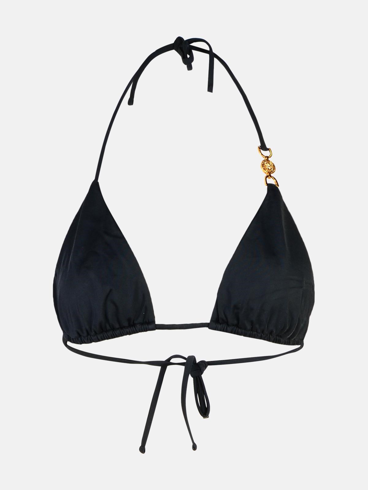 VERSACE Black Polyamide Blend Bikini Top