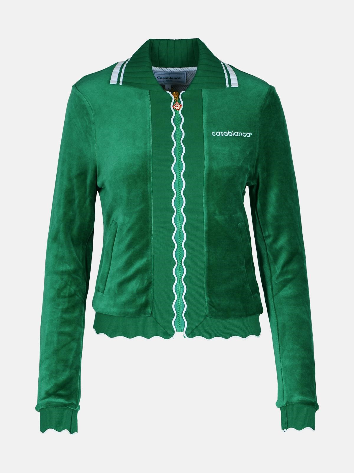 Casablanca Cotton Blend Sweatshirt Side Pockets In Green