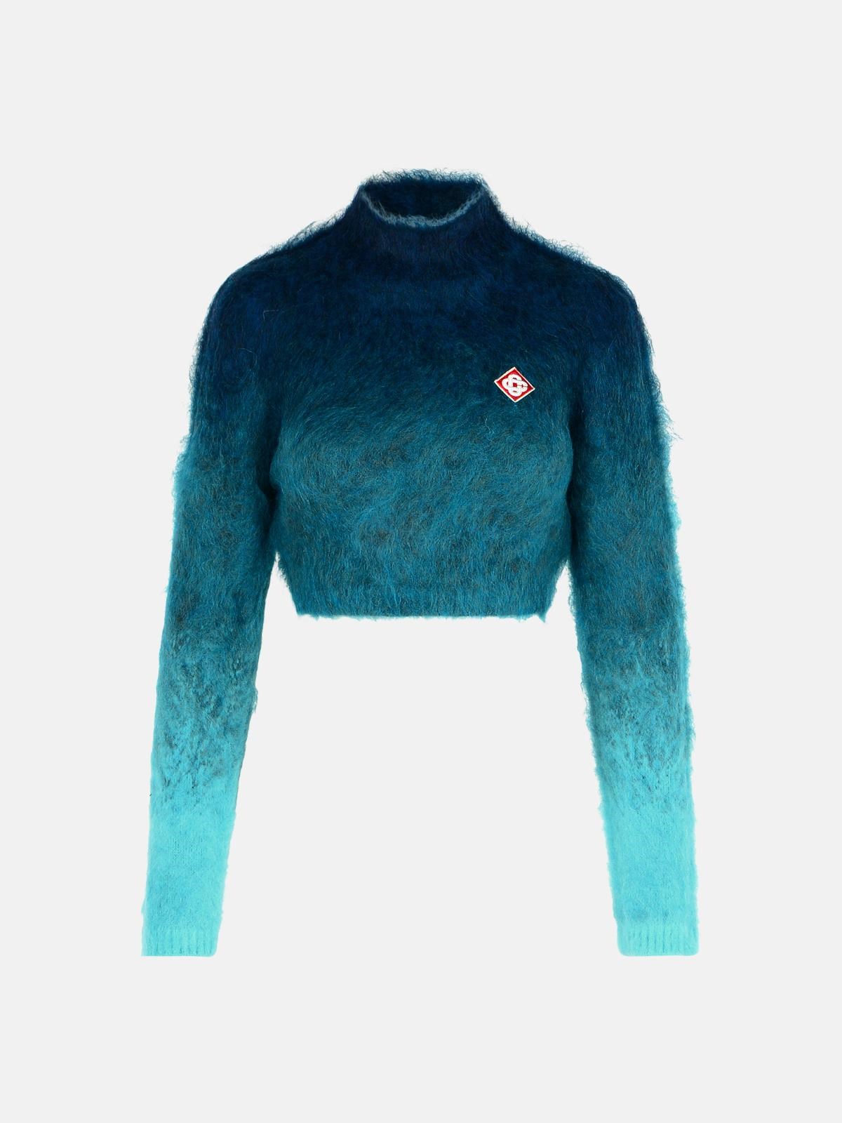 Casablanca Navy Mohair Blend Turtleneck Sweater
