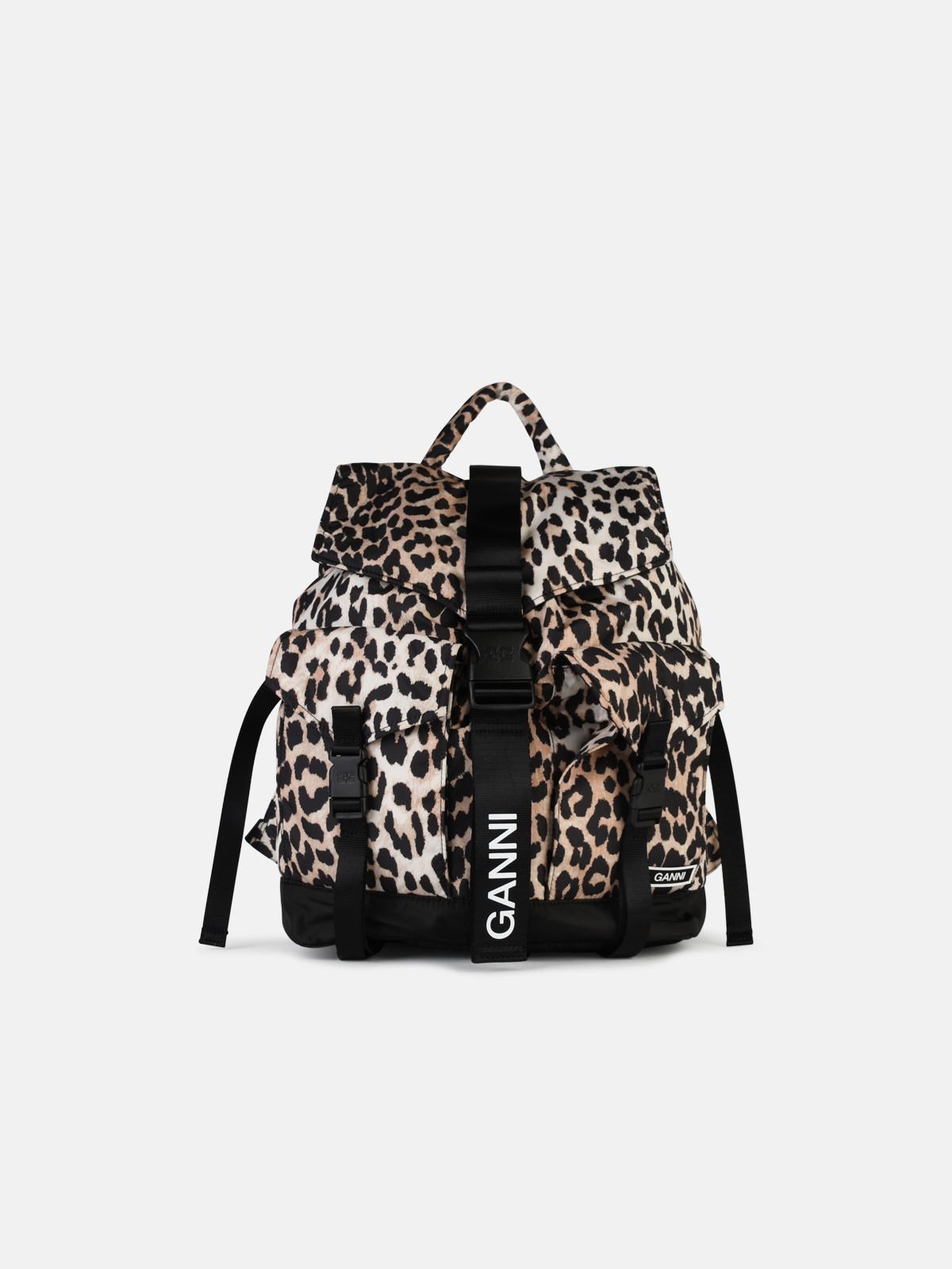 Ganni 'leo' Multicolor Recycled Polyester Backpack In Multi