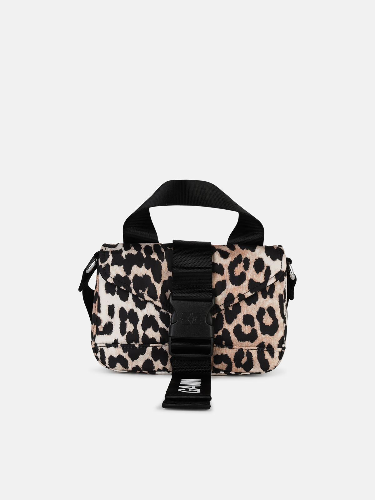 Shop Ganni 'leo' Mini Bag In Multicolor Recycled Polyester