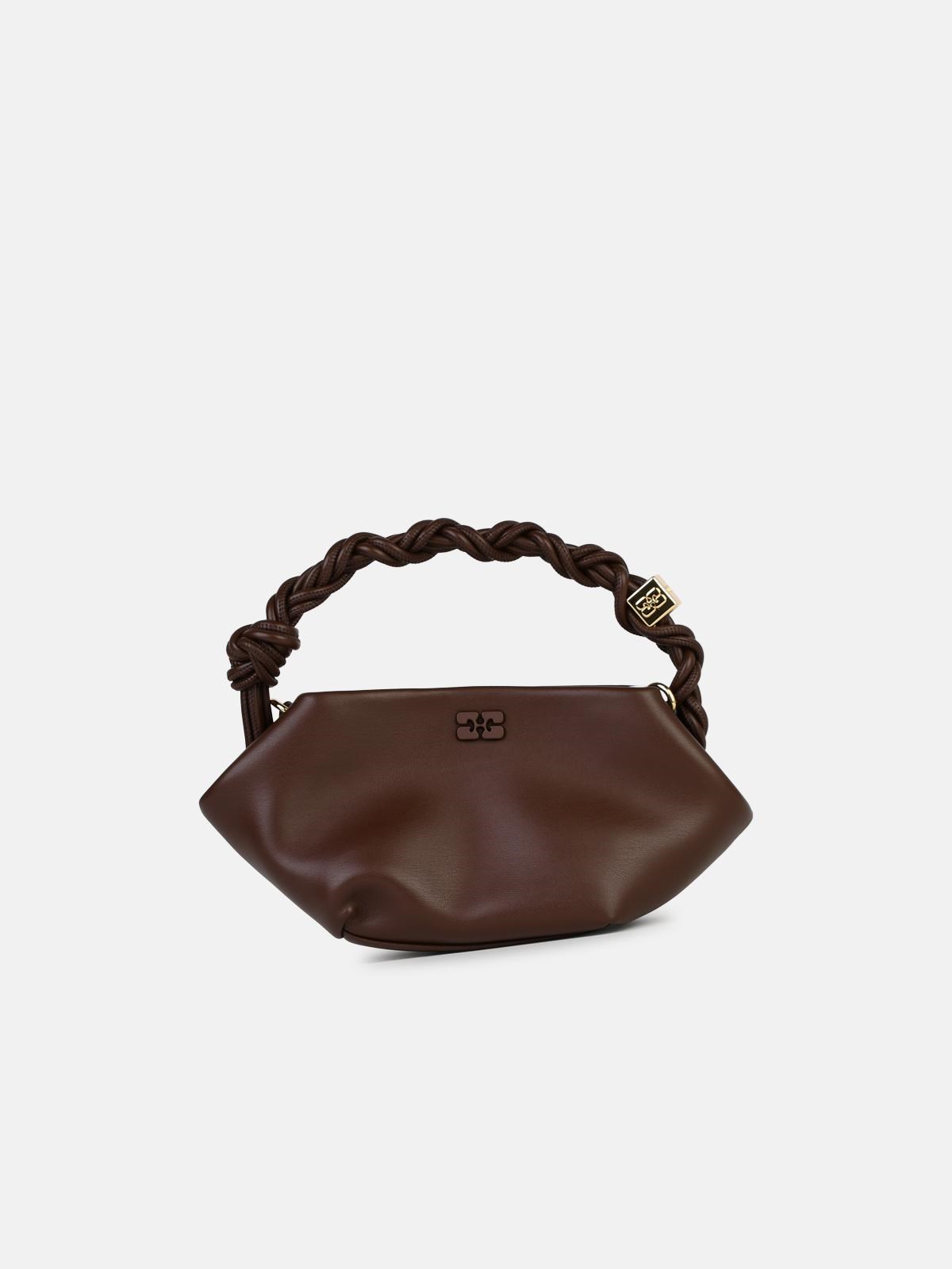 Ganni 'bou' Mini Bag In Brown Leather