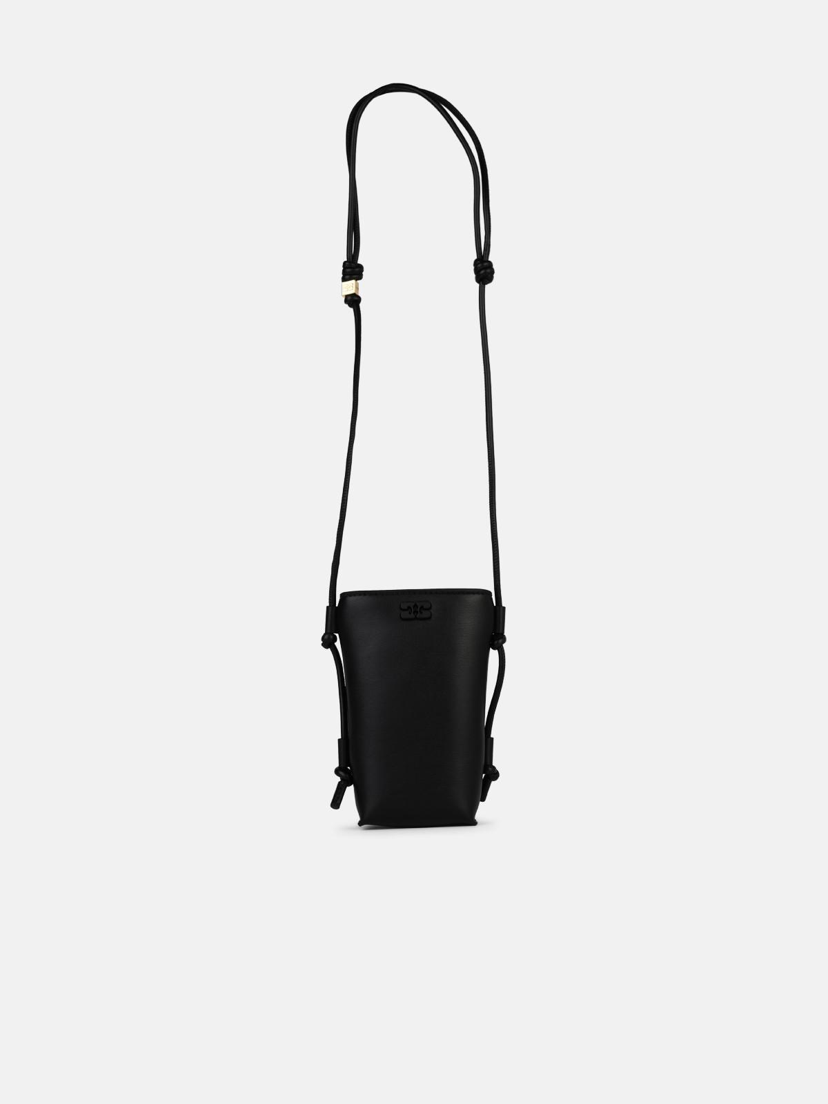 Ganni 'bou Crossbody' Mini Shoulder Bag In Black Leather