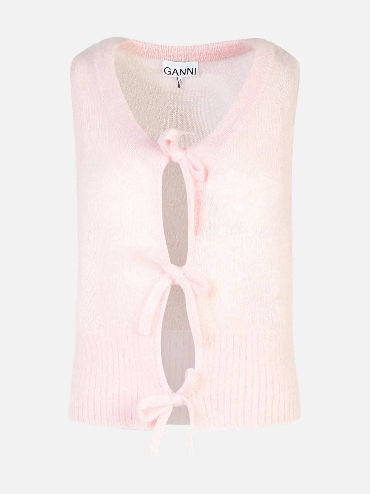 Ganni Kids' Pink Mohair Blend Vest