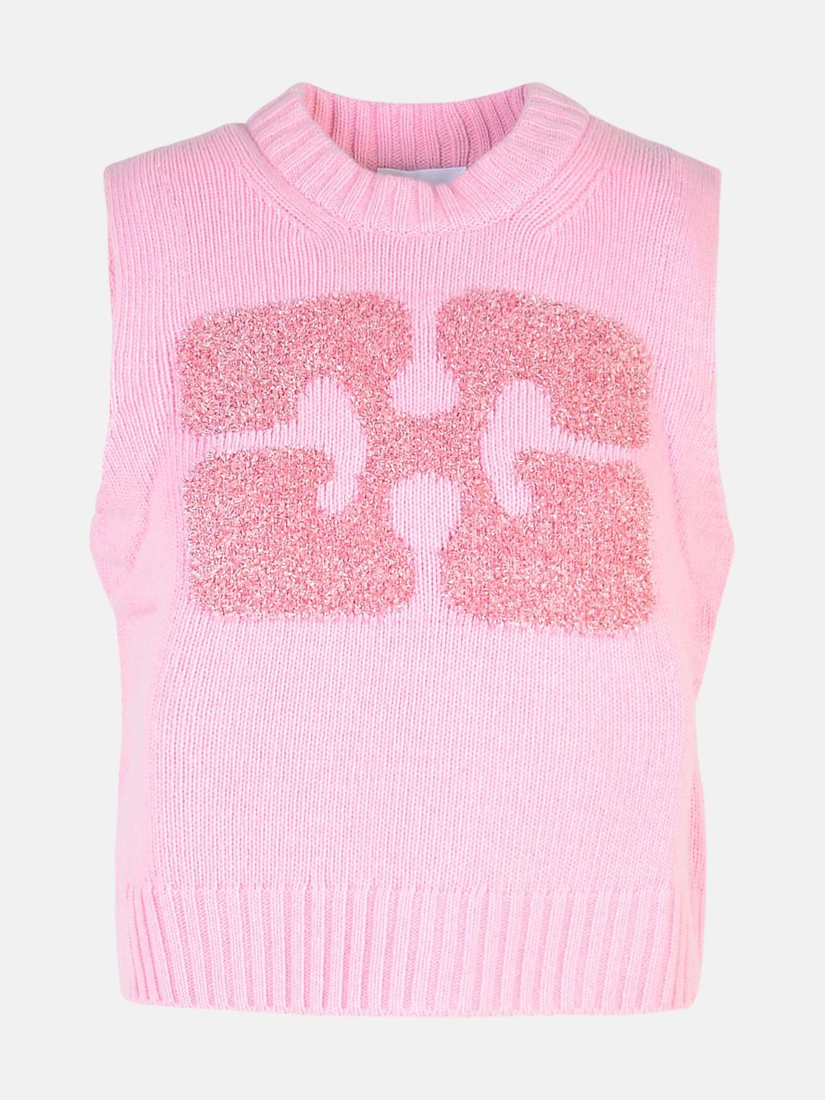 Ganni Kids' Pink Wool Myth Vest