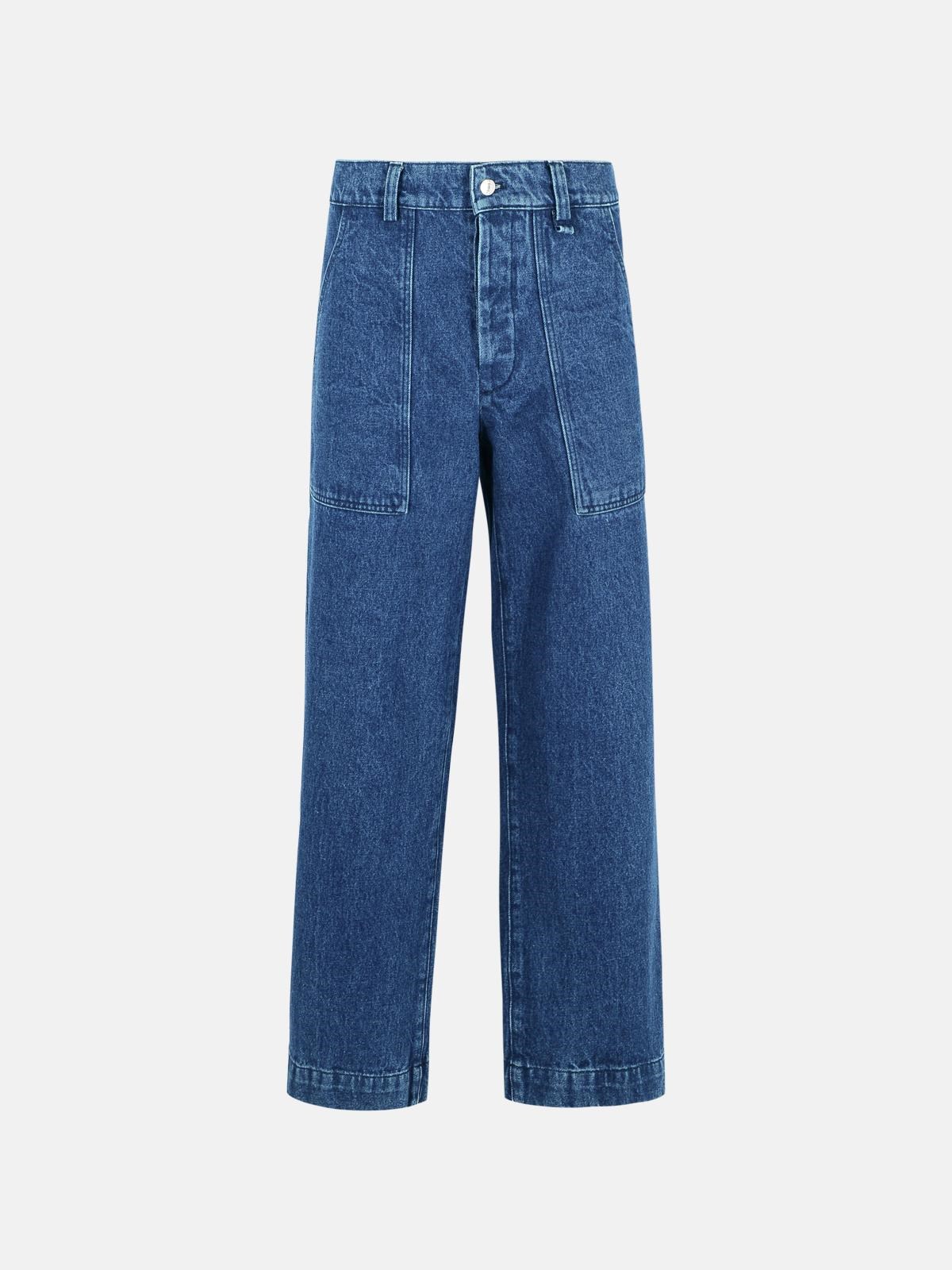 Maison Kitsuné 'workwear' Blue Denim Jeans In Blue