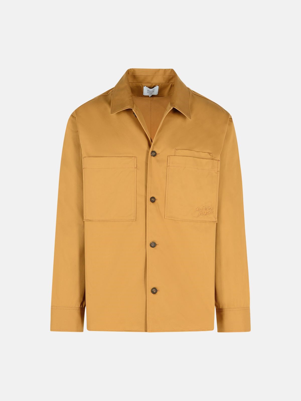 Maison Kitsuné 'over' Beige Cotton Shirt In Beige