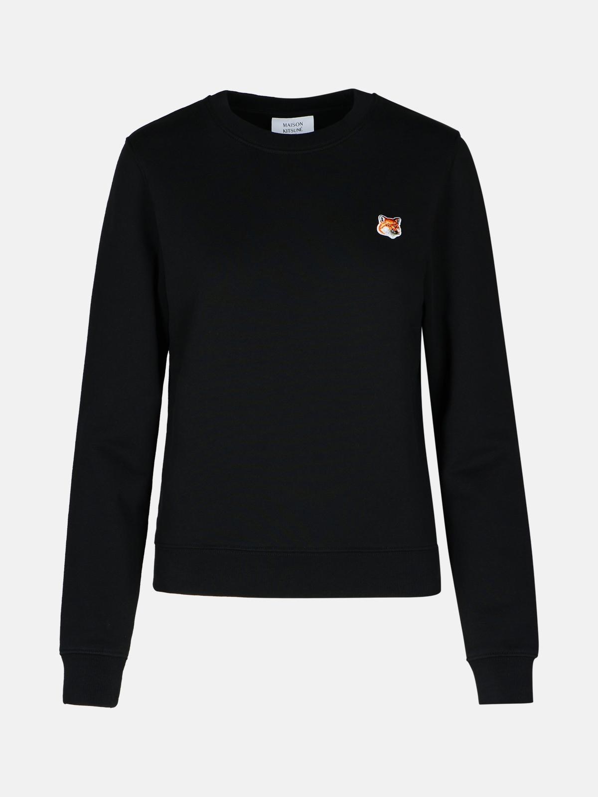 Maison Kitsuné 'fox Head' Black Cotton Sweatshirt