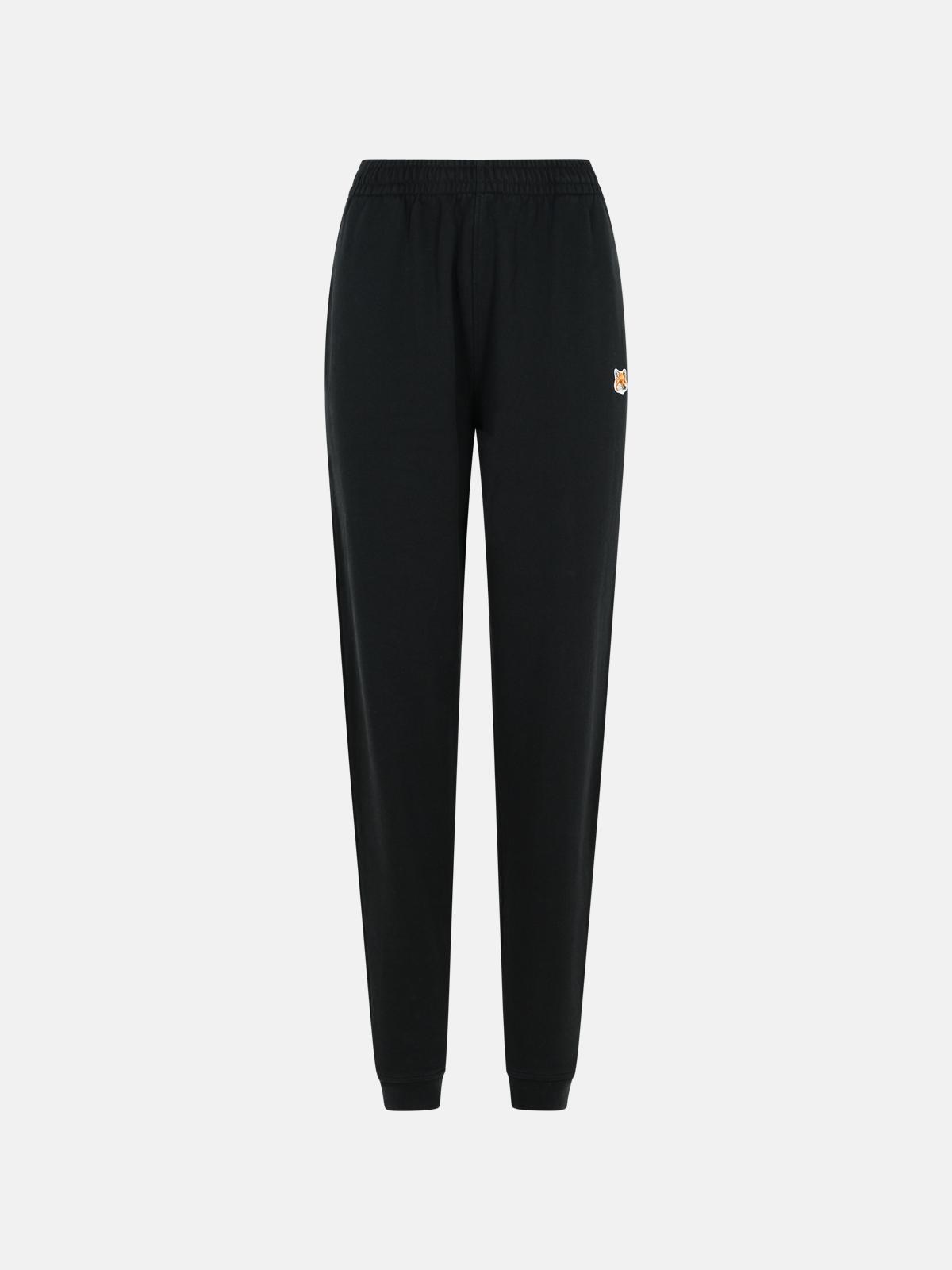Maison Kitsuné 'jogger' Black Cotton Pants In Black