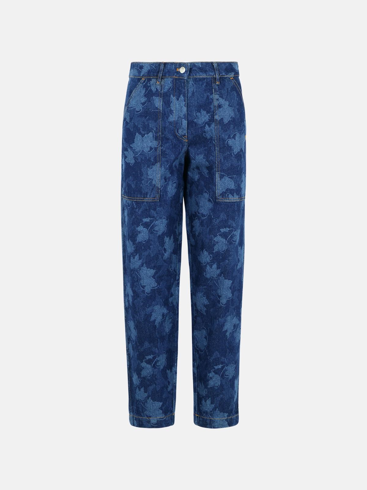Maison Kitsuné 'workwear' Blue Denim Jeans In Blue