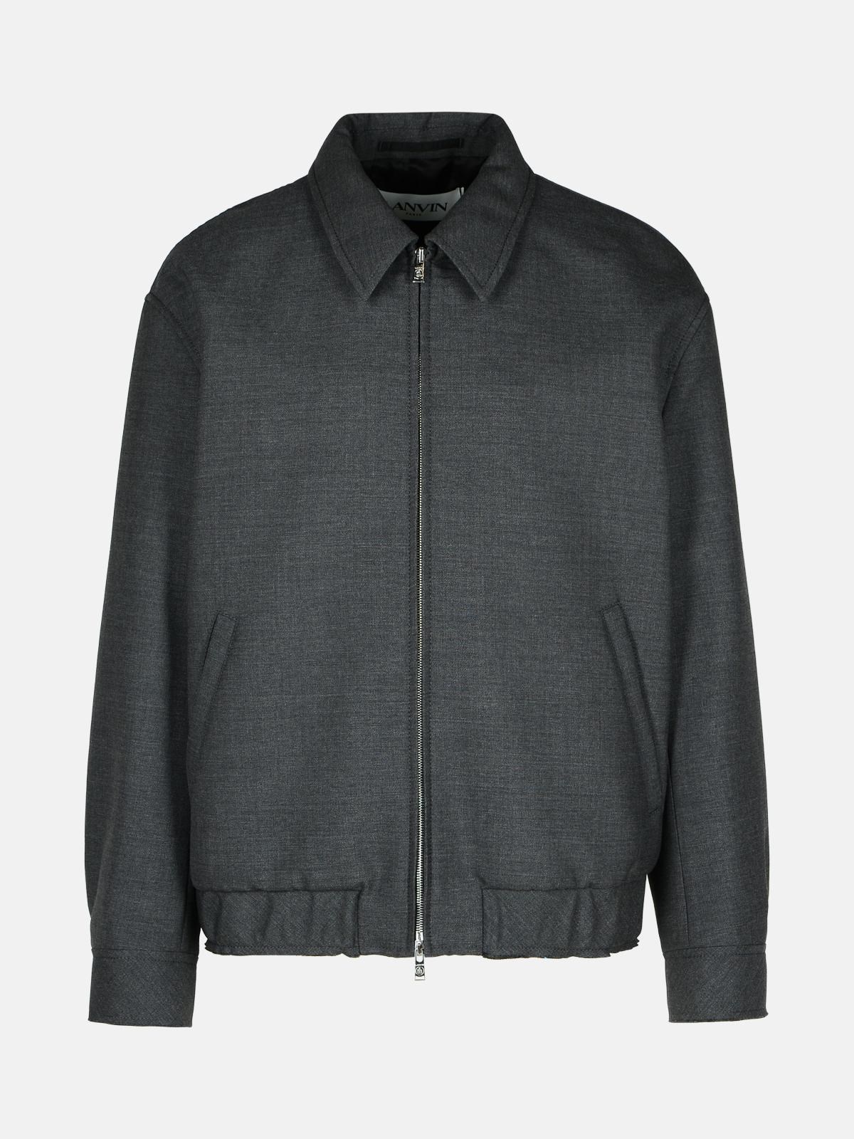 Shop Lanvin Grey Wool Jacket