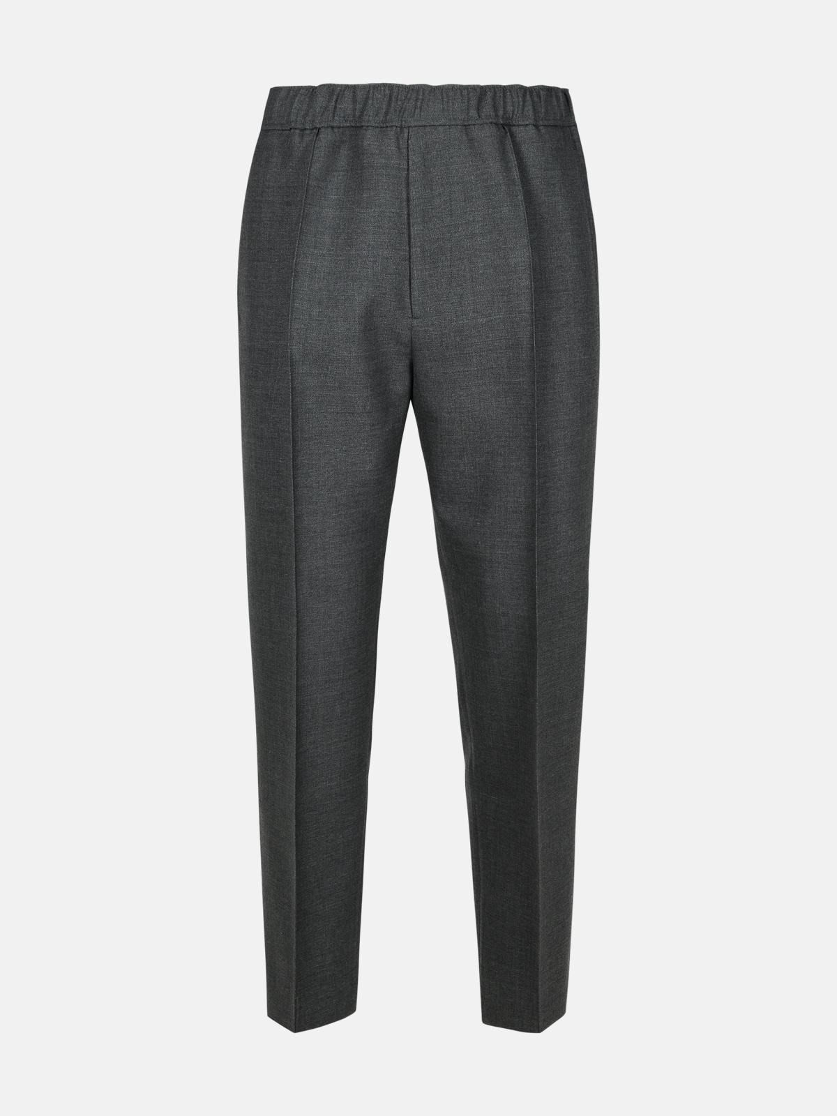 Shop Lanvin Grey Wool Trousers