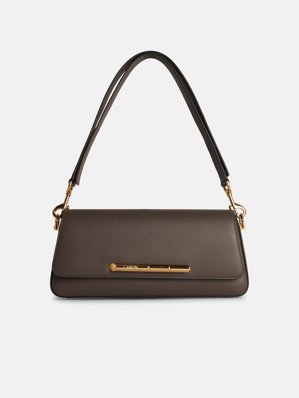 LANVIN 'Sequence' Brown Leather Crossbody Bag