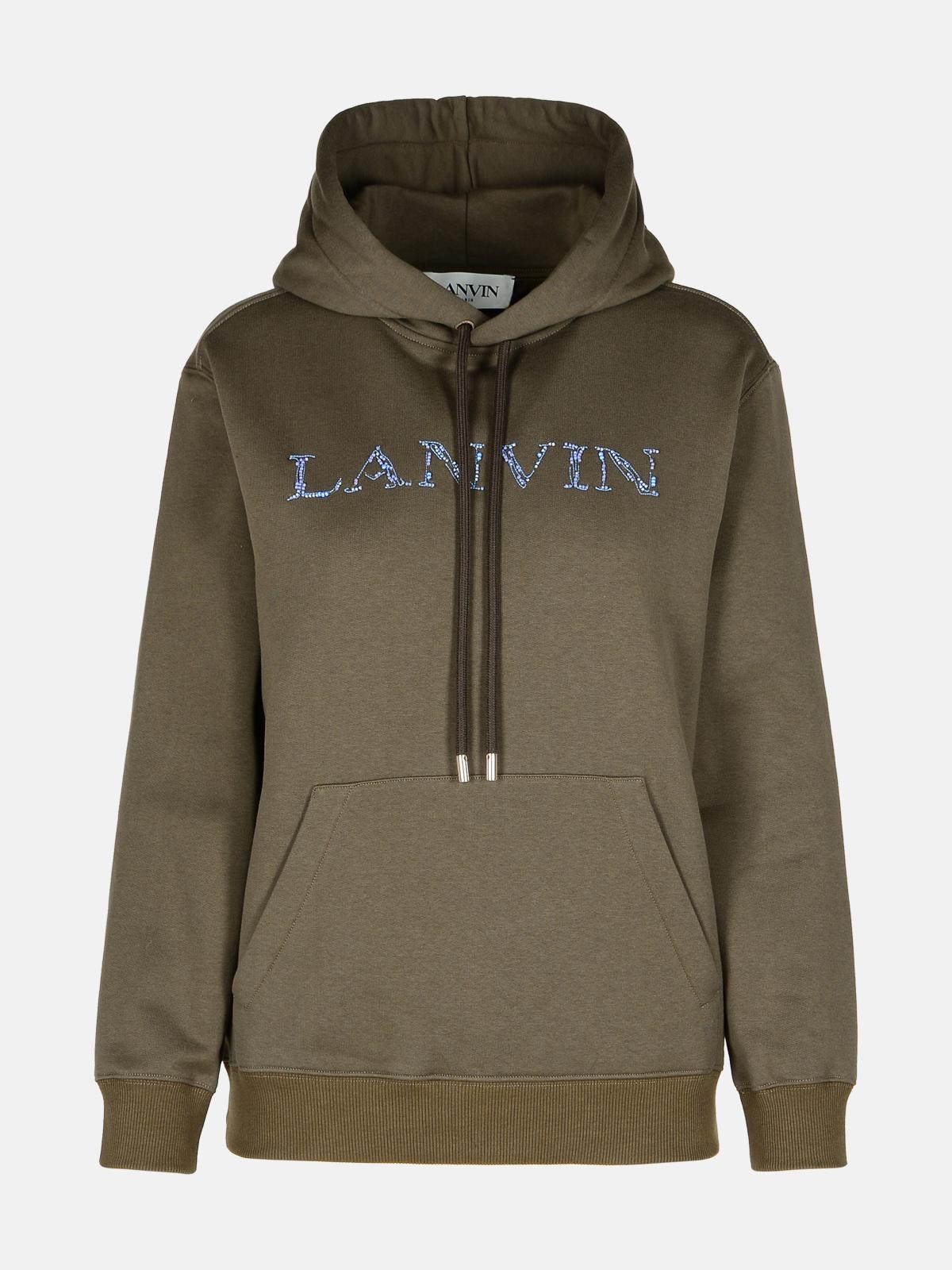 Shop Lanvin Brown Cotton Hoodie