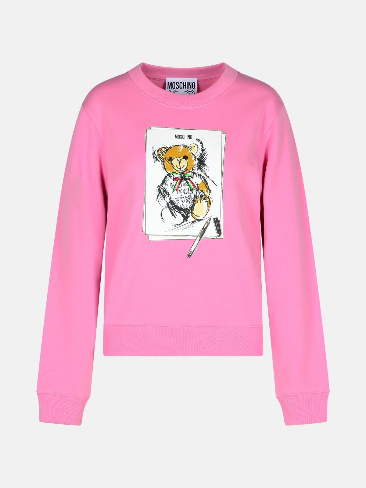 Shop Moschino Pink Cotton Sweatshirt