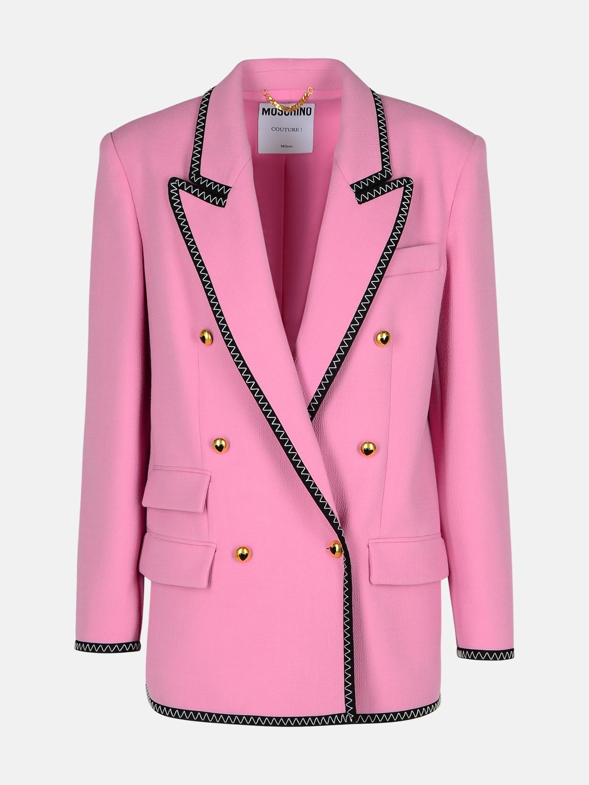 MOSCHINO BLAZER IN PINK VISCOSE BLEND 