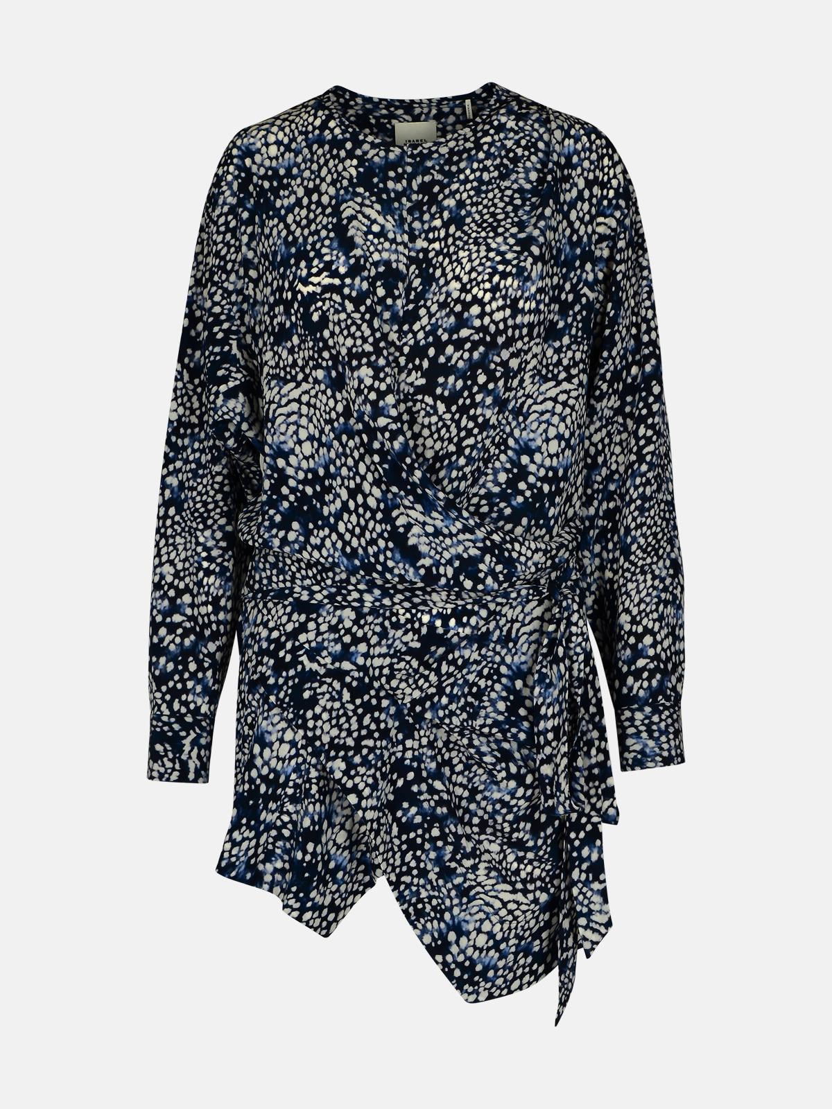 Shop Isabel Marant 'habla' Dress In Blue Silk Blend In Navy