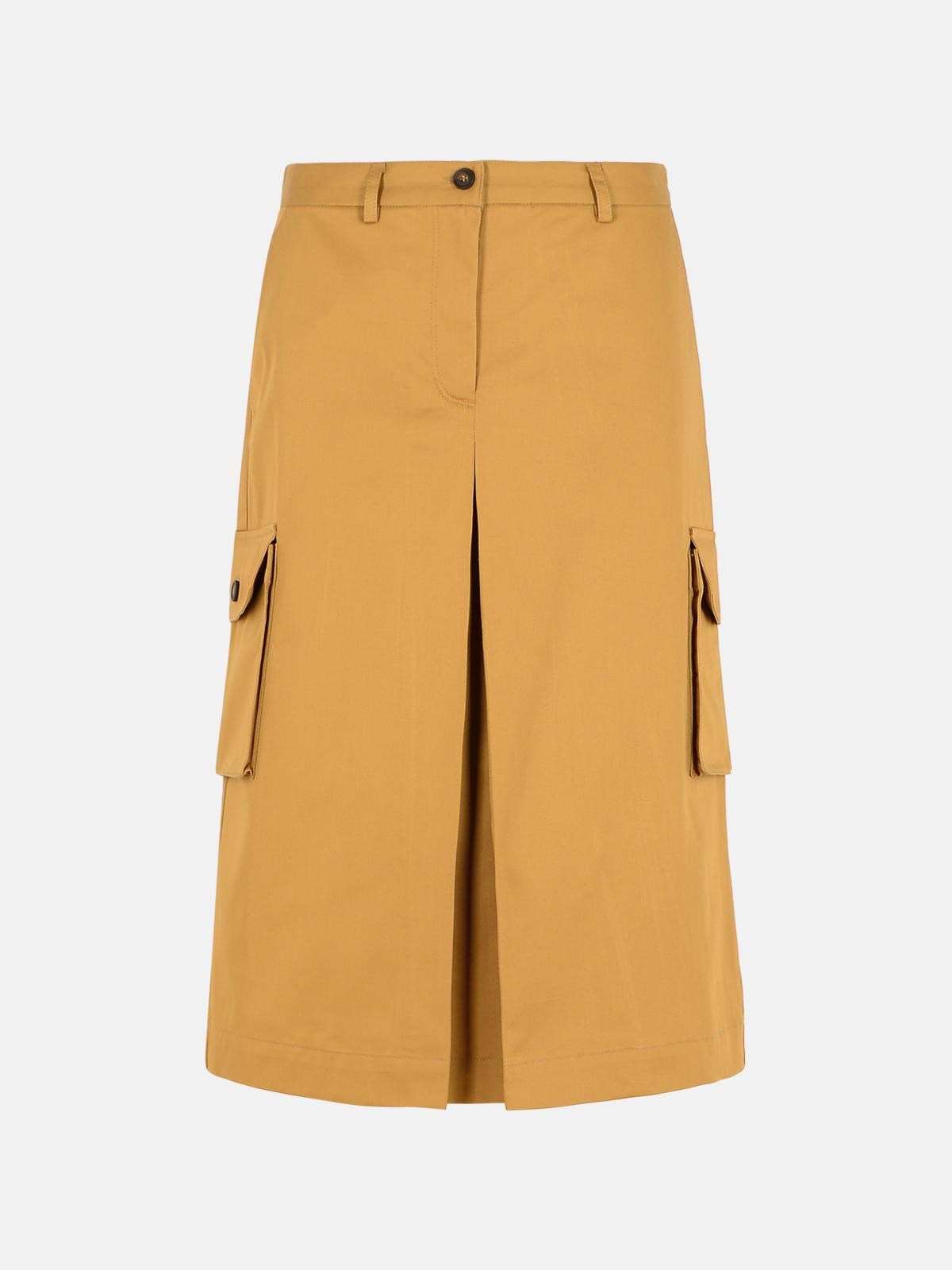 Maison Kitsuné 'utility' Beige Cotton Skirt In Beige