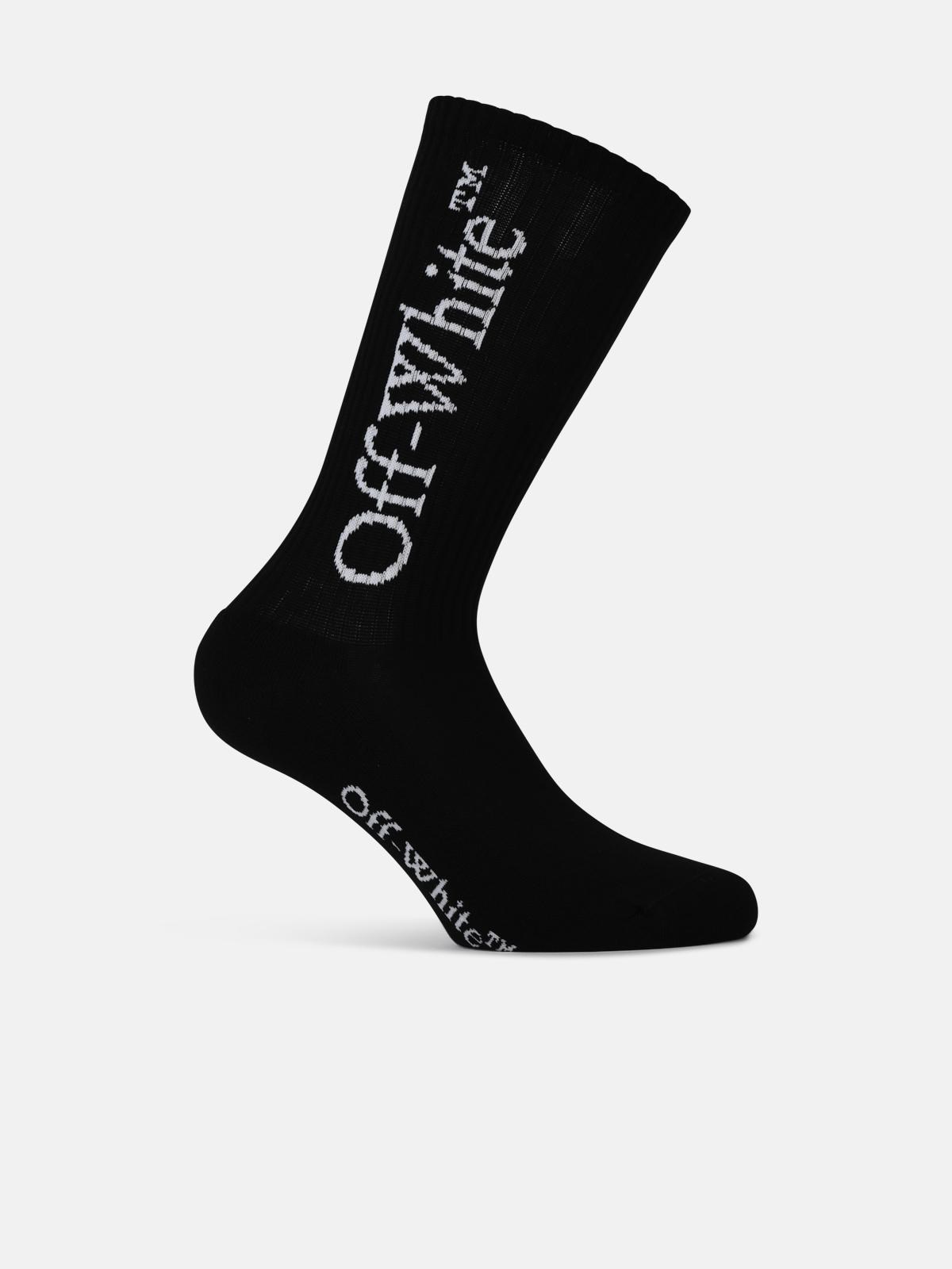 Shop Off-white 'bookish' Black Cotton Socks